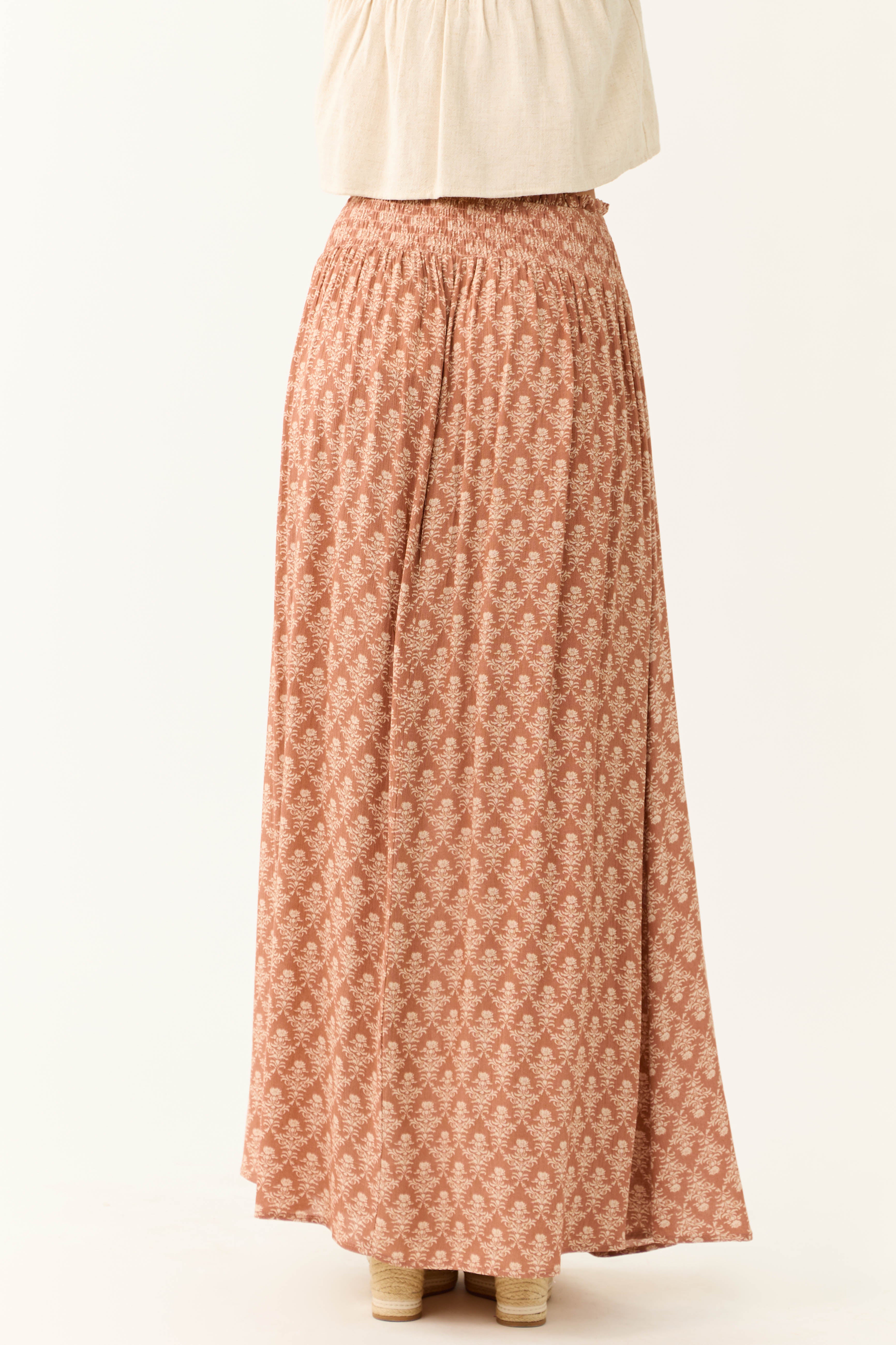 Ginger Abstract Floral Print Maxi Skirt-Newayad