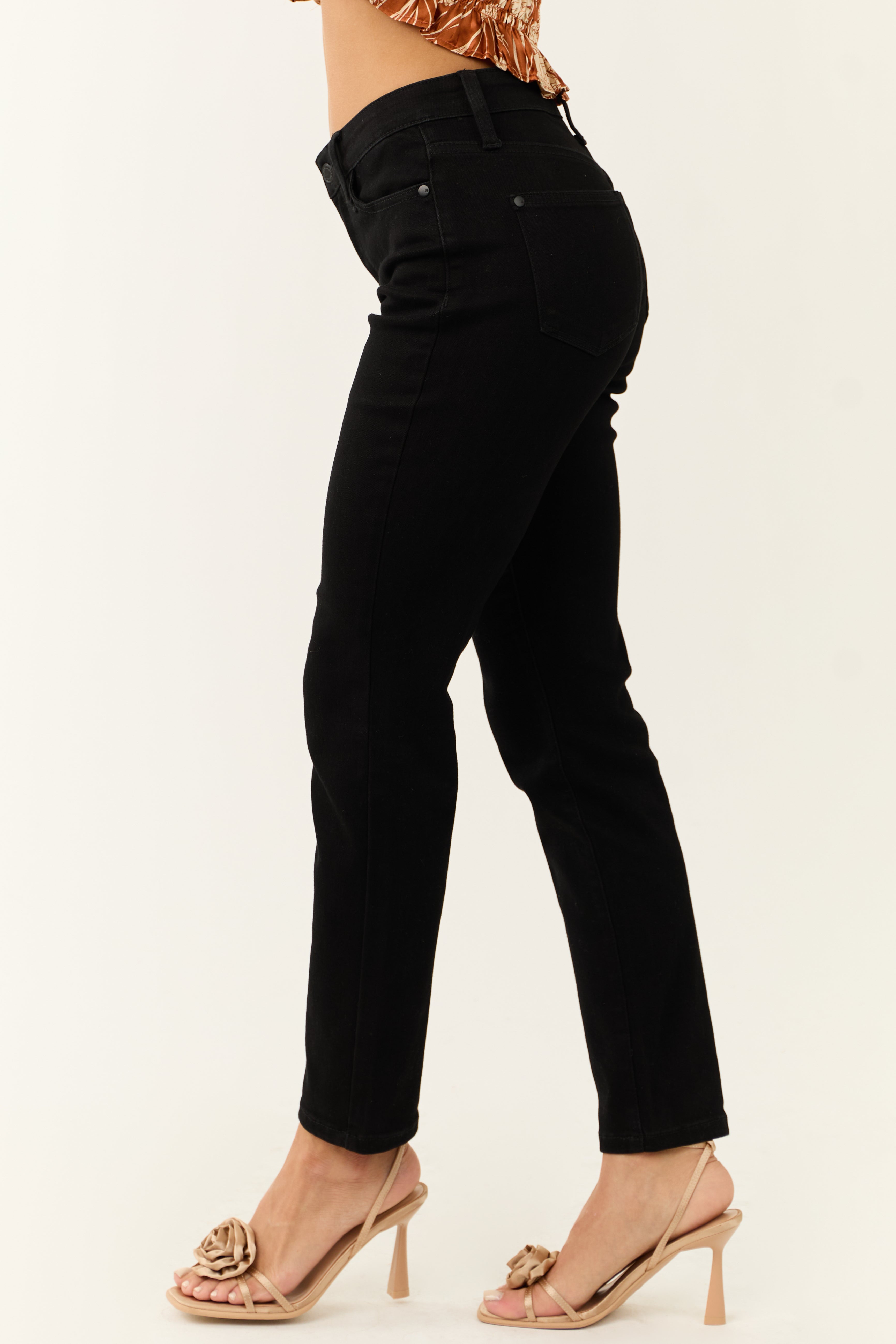 Judy Blue Black Non Distressed Skinny Jeans-Newayad