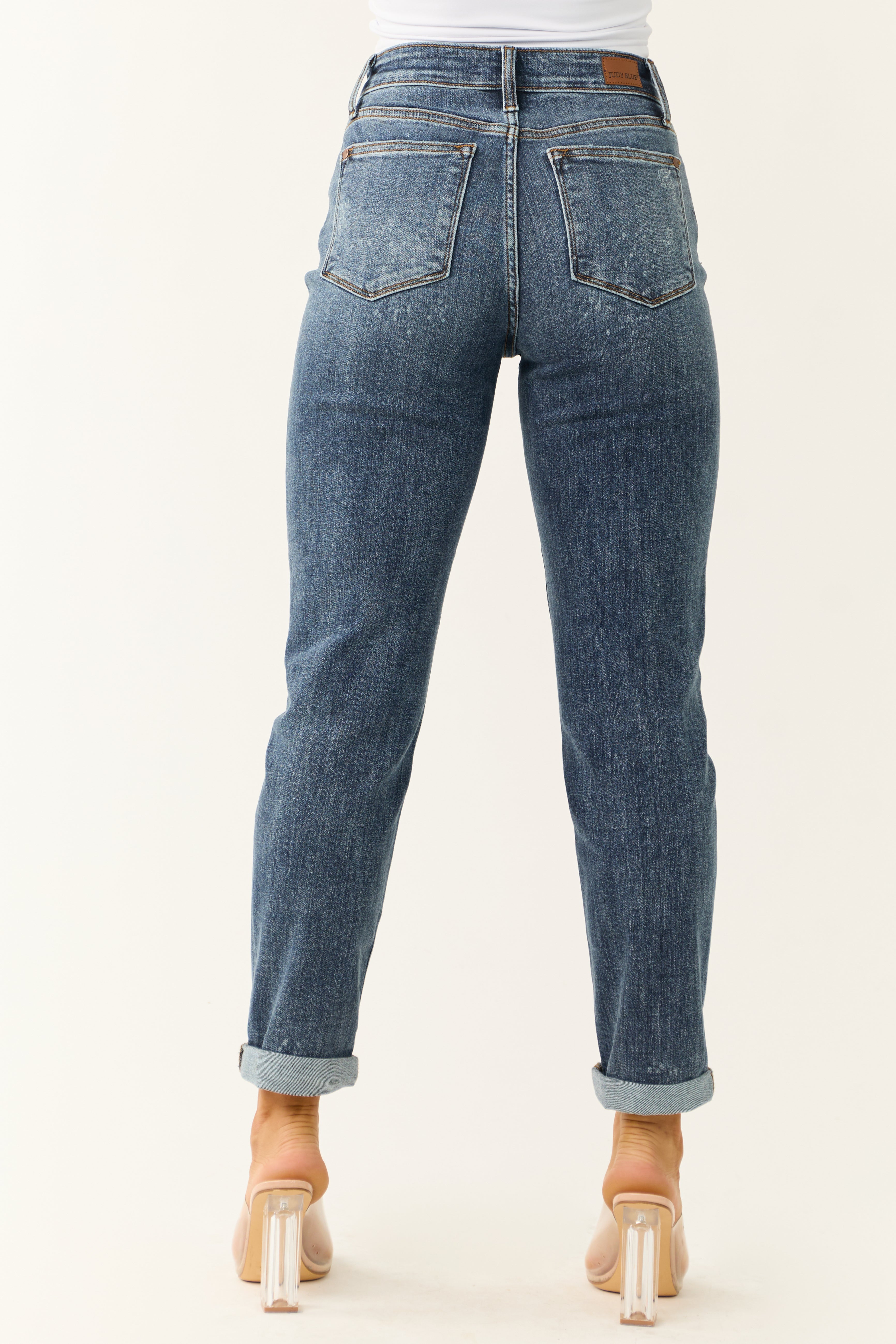 Judy Blue High Rise Bleach Splash Ankle Jeans-Newayad