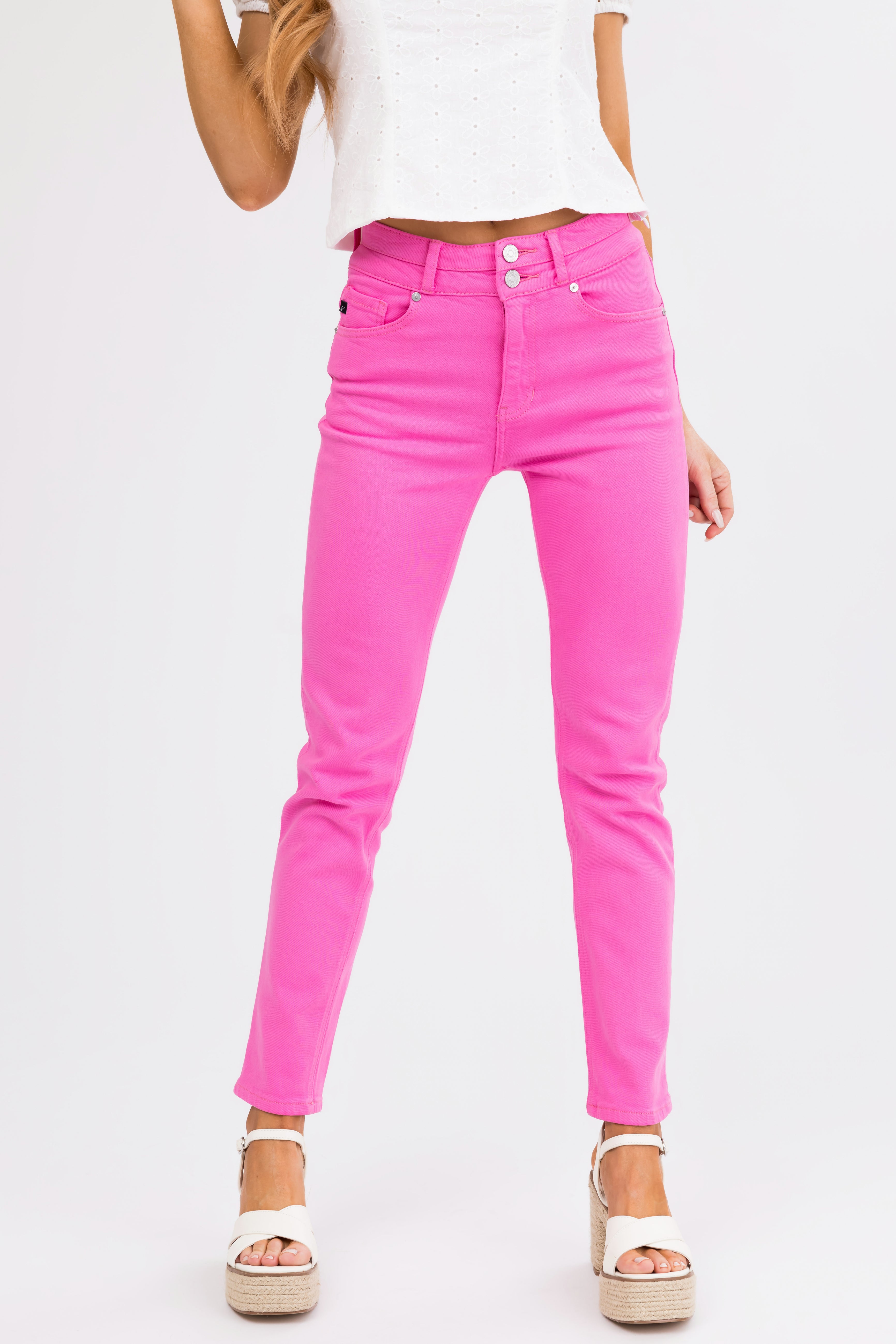 KanCan Bubblegum High Rise Straight Leg Jeans-Newayad