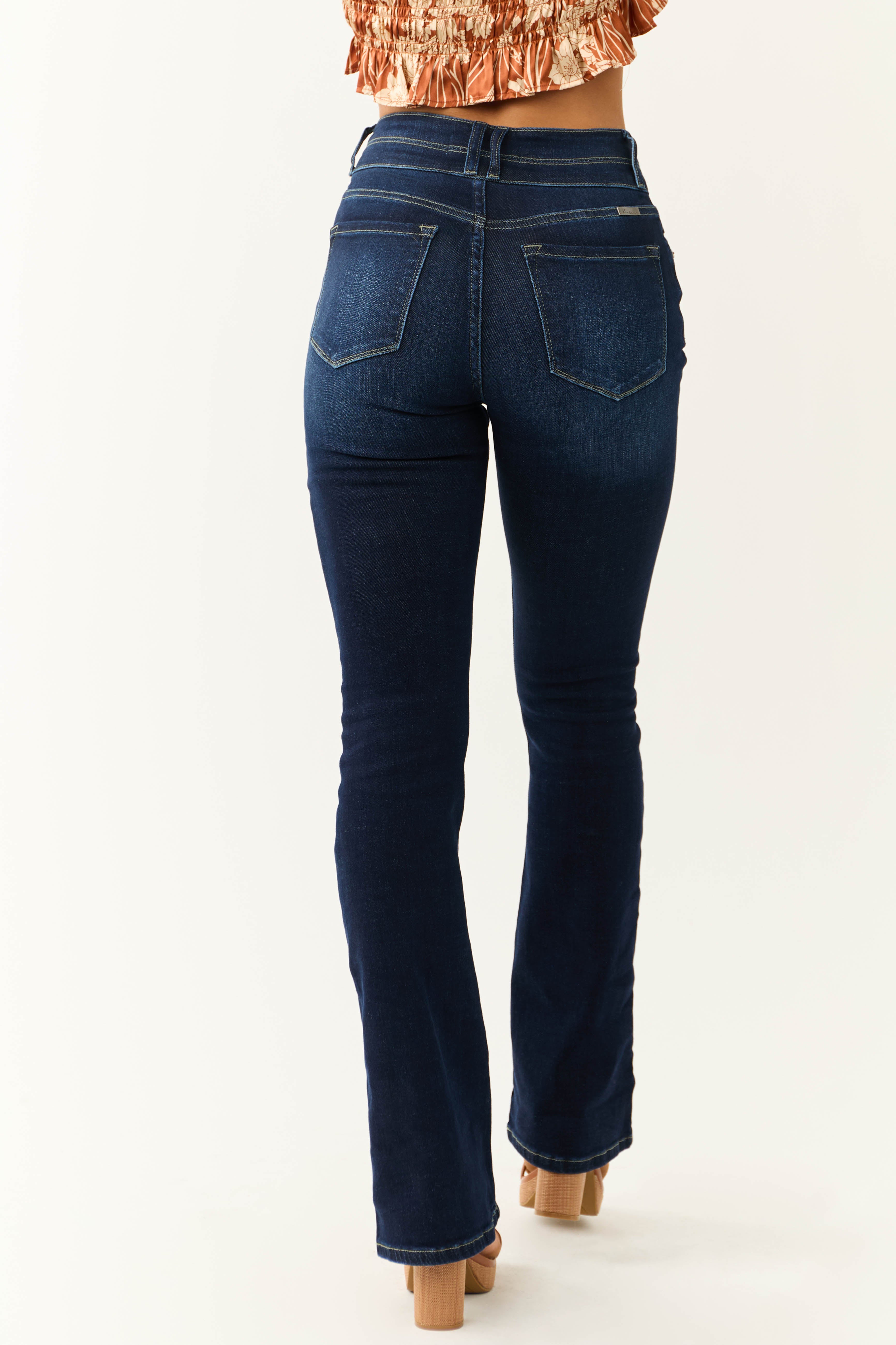 KanCan Dark High Rise Bootcut Jeans-Newayad