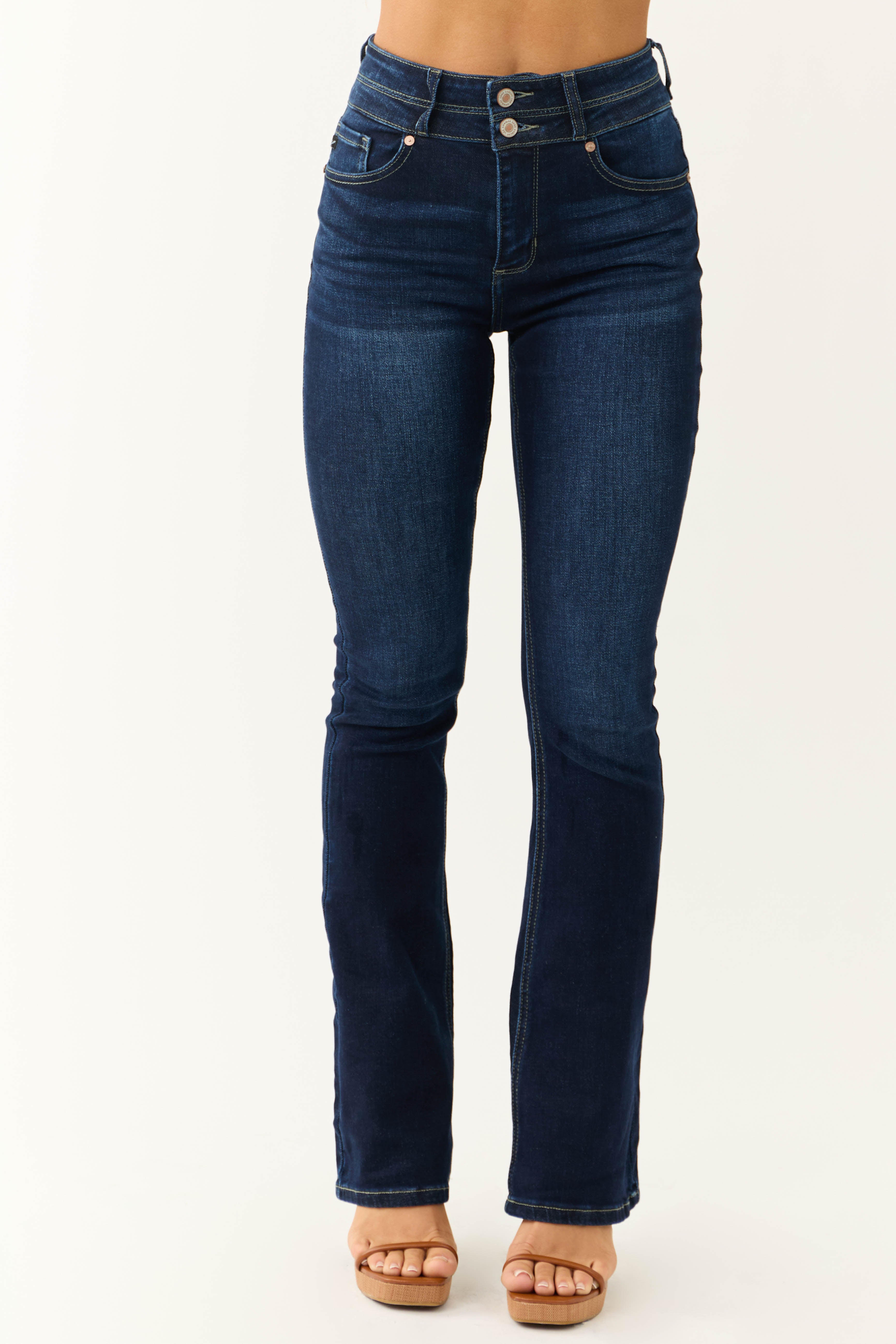 KanCan Dark High Rise Bootcut Jeans-Newayad