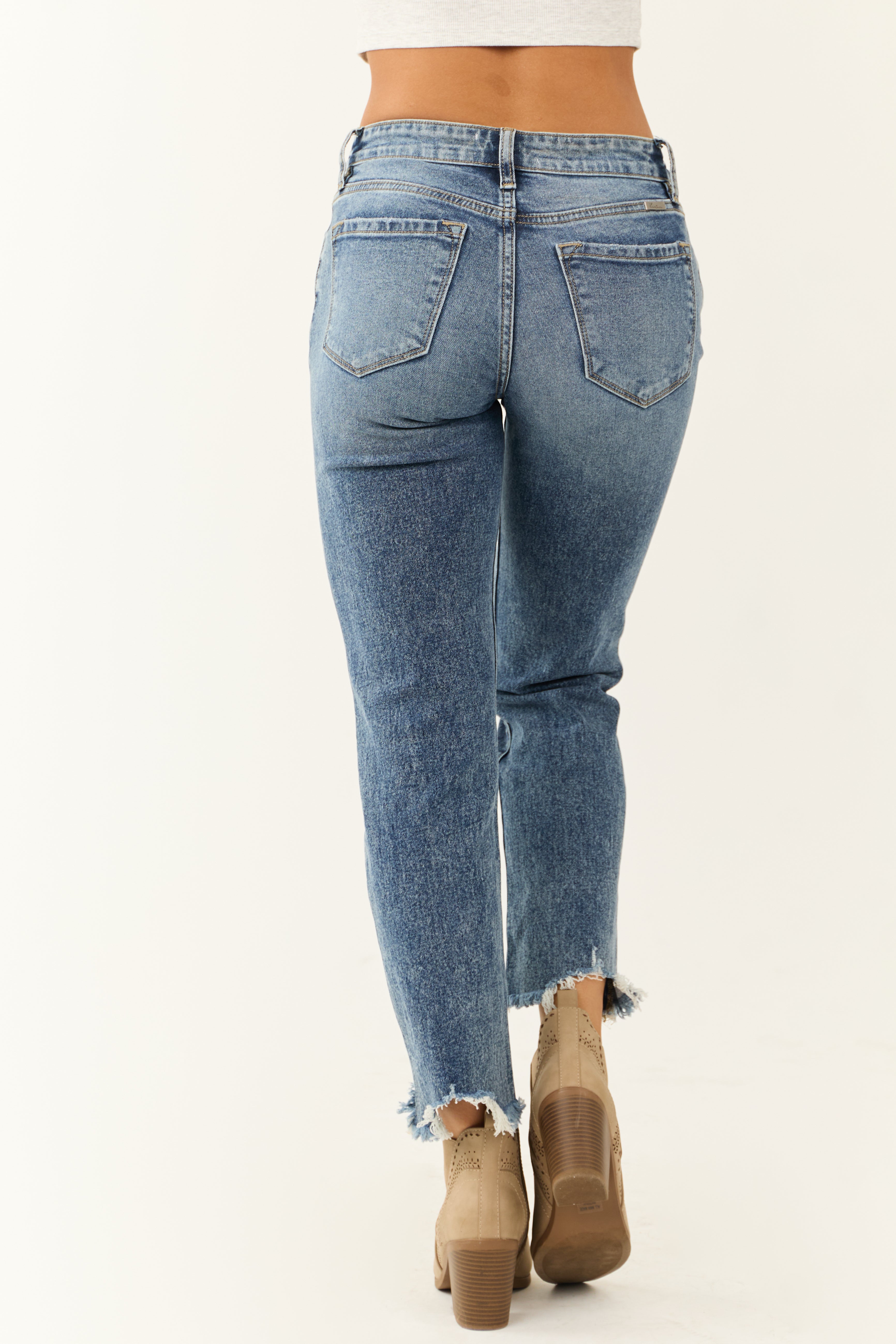 KanCan Dark Medium Wash Slim Straight Jeans-Newayad