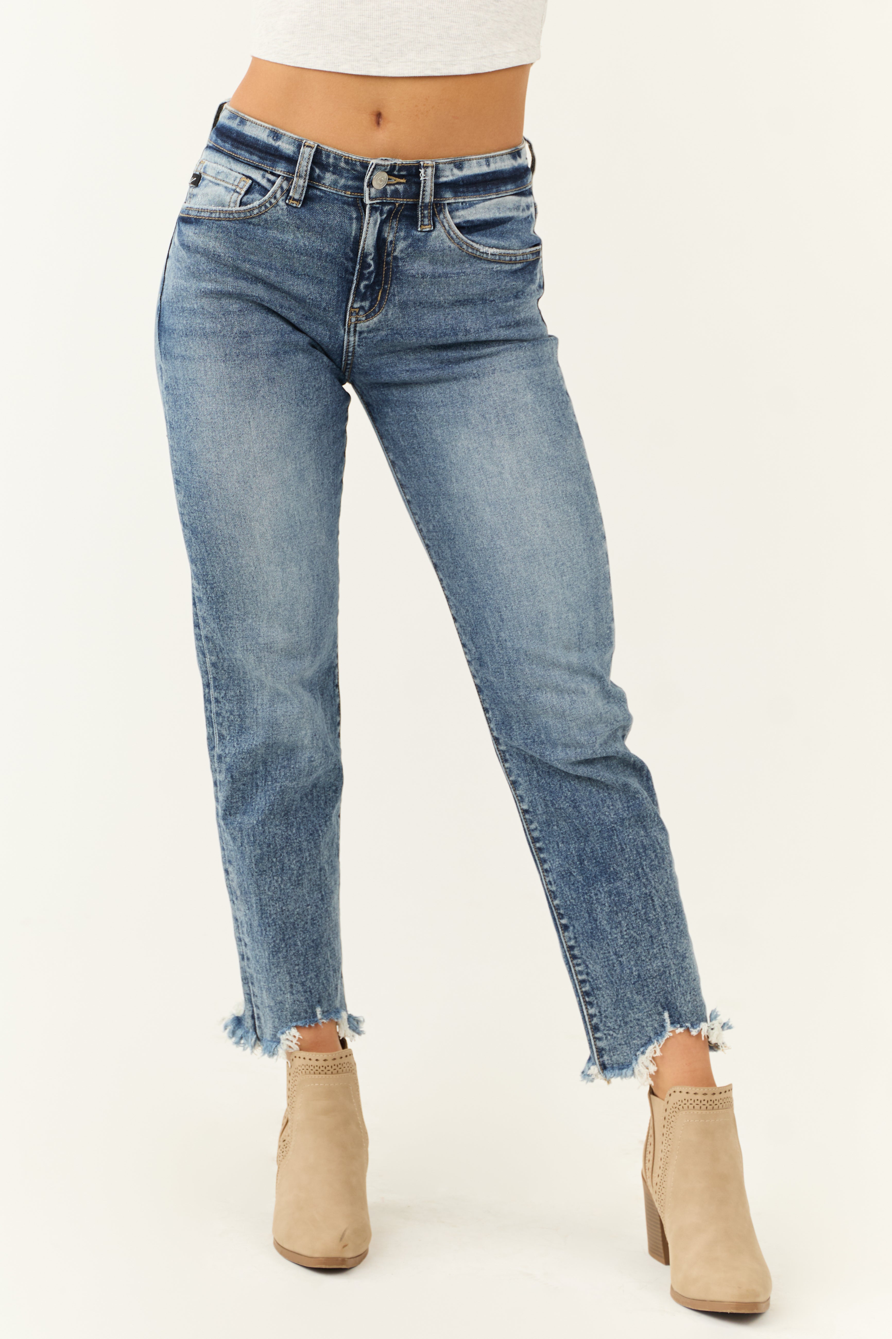 KanCan Dark Medium Wash Slim Straight Jeans-Newayad