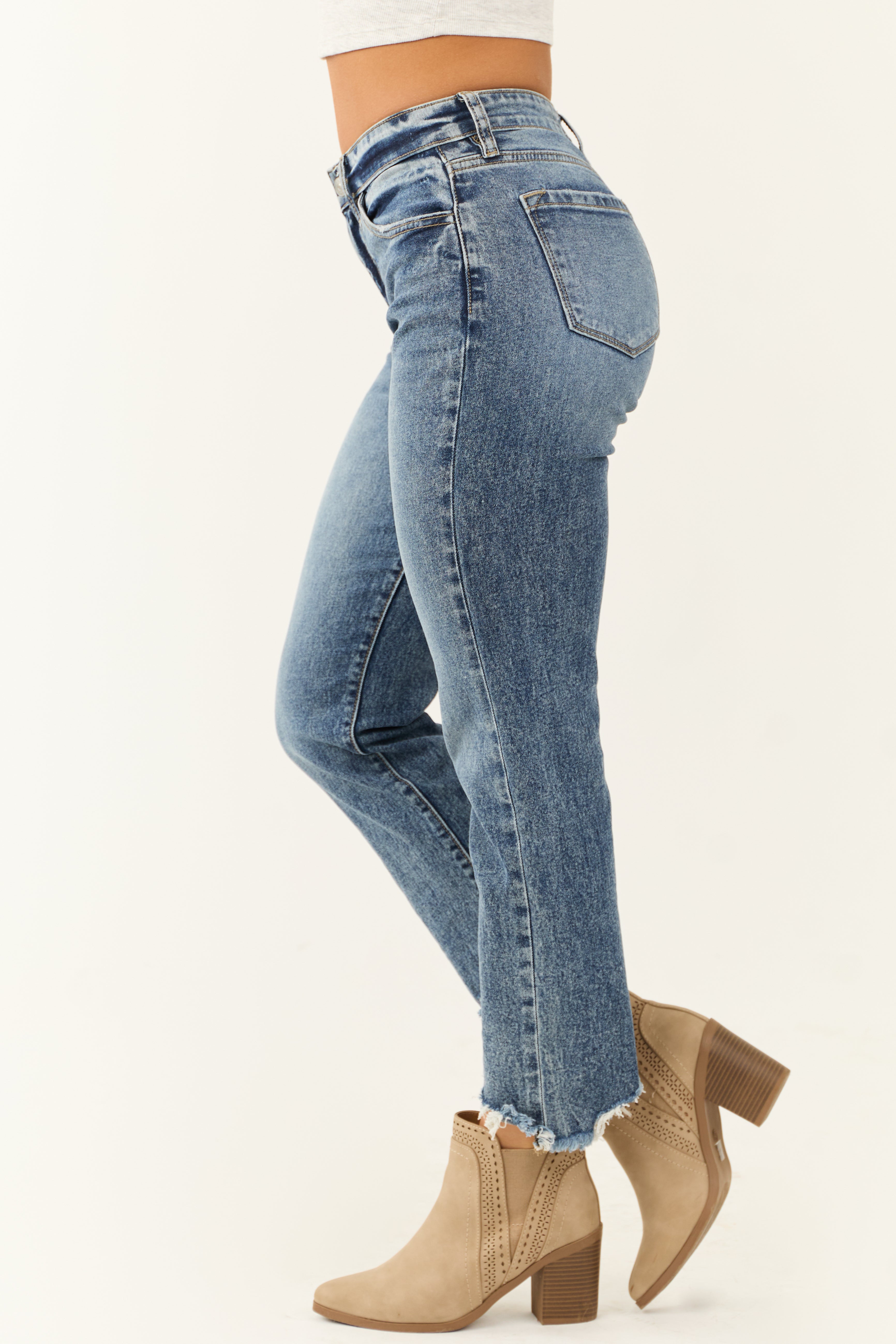 KanCan Dark Medium Wash Slim Straight Jeans-Newayad