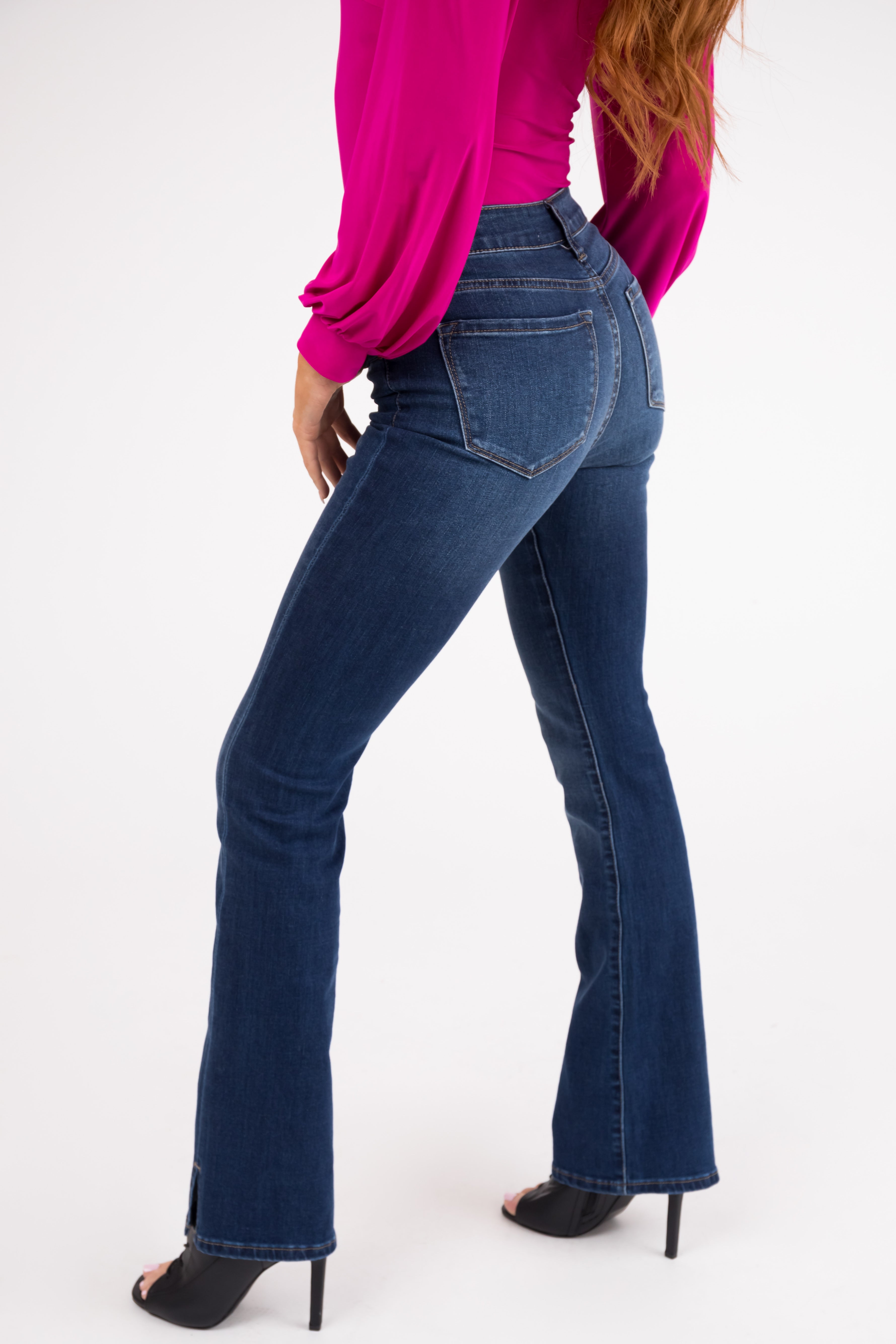 KanCan Medium Dark Wash High Rise Bootcut Jeans-Newayad