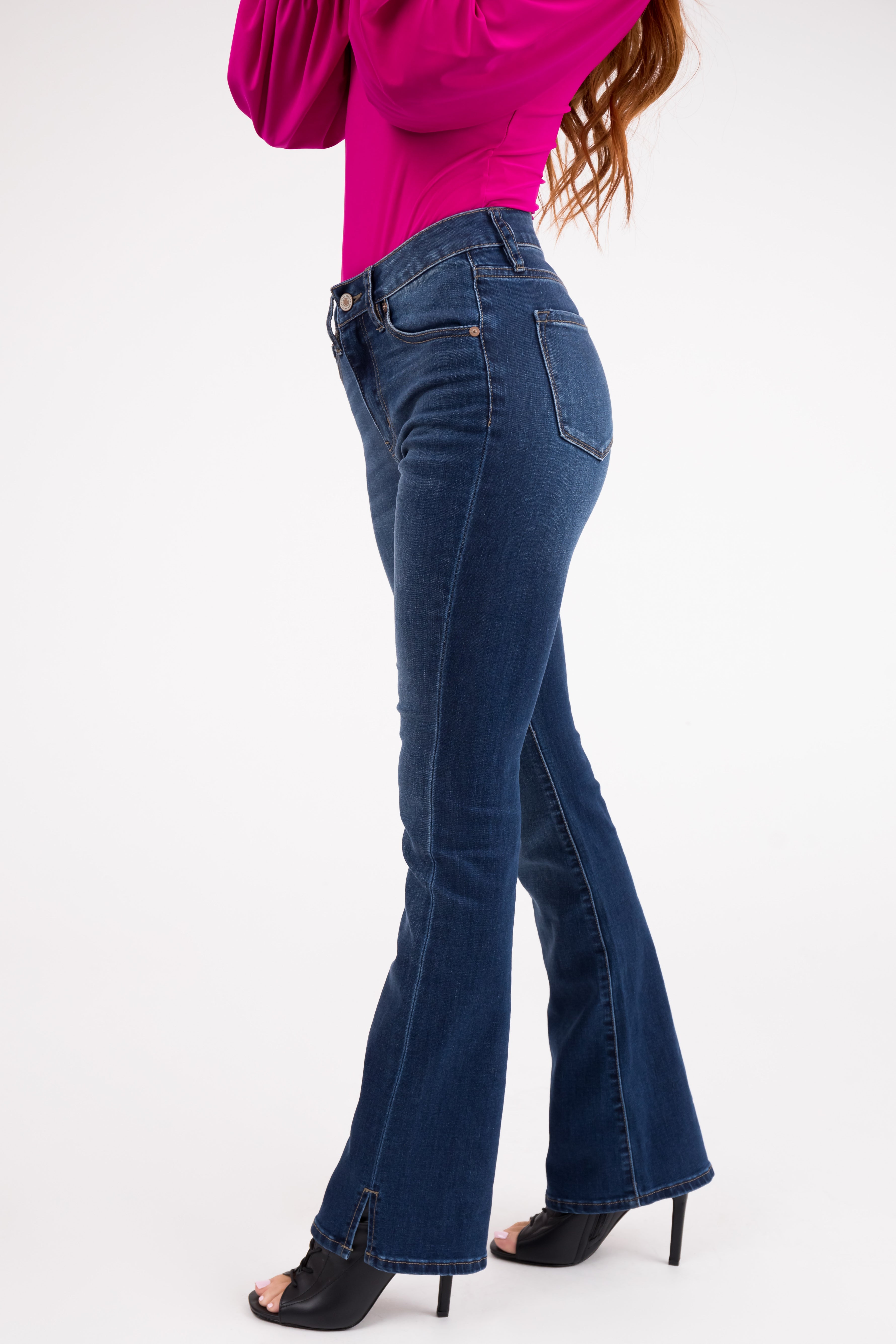 KanCan Medium Dark Wash High Rise Bootcut Jeans-Newayad