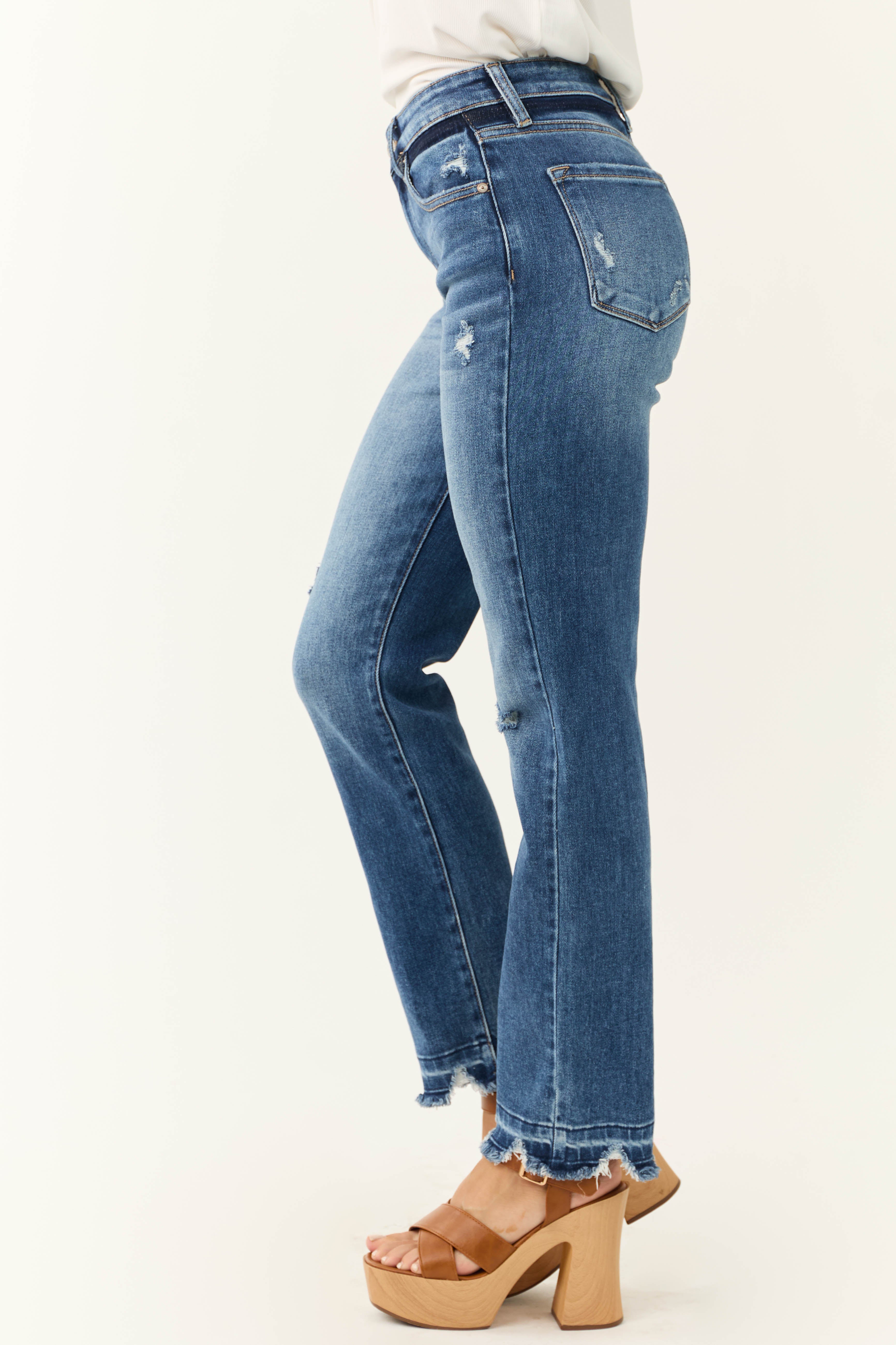 KanCan Medium Dark Wash Slim Straight Jeans-Newayad