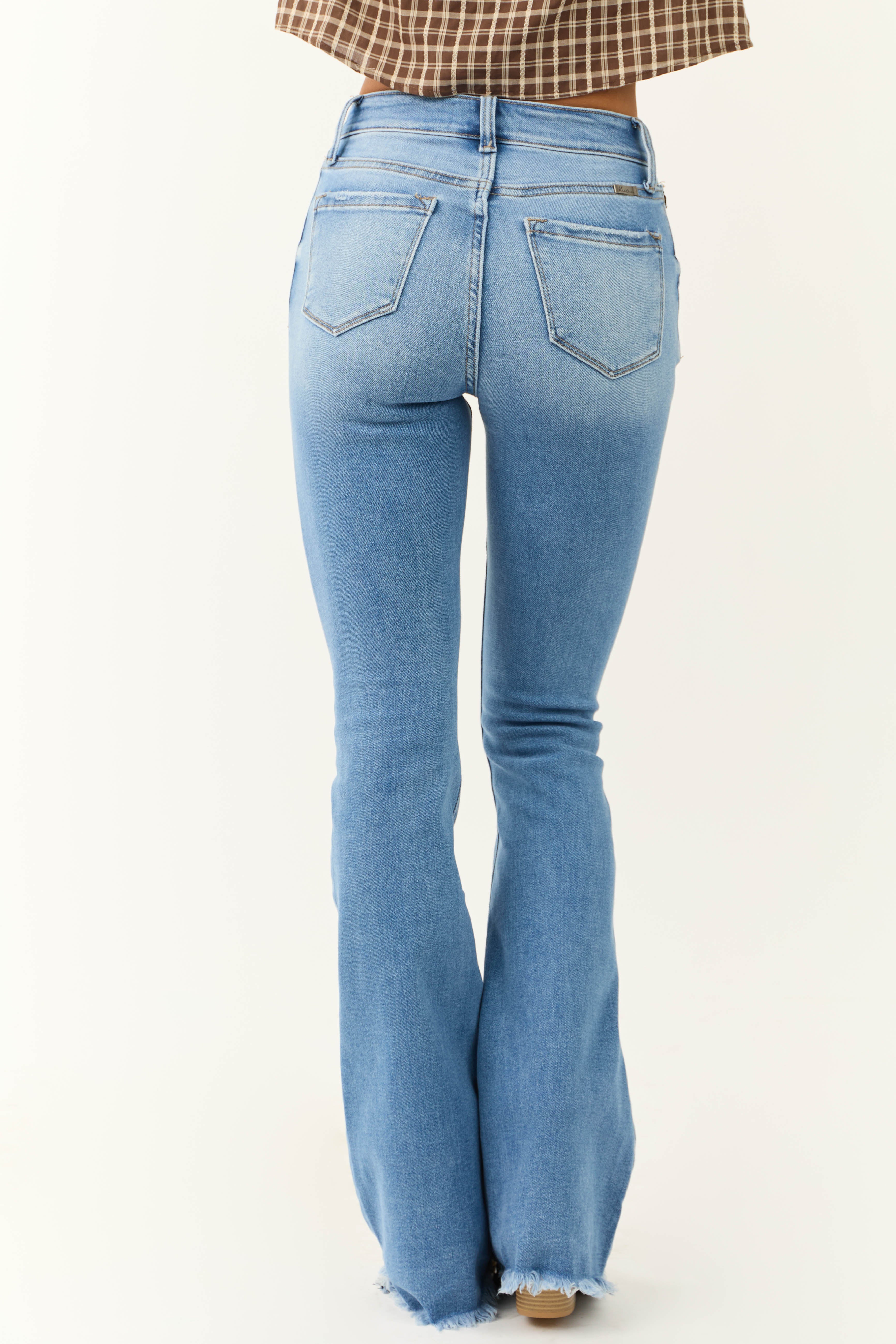 KanCan Medium Wash High Rise Flare Jeans-Newayad