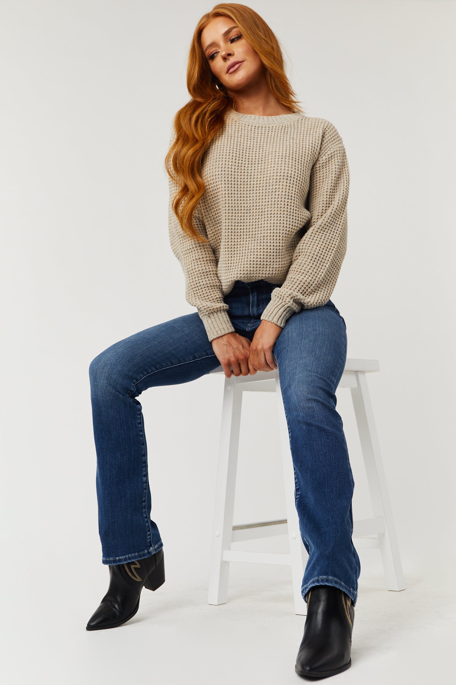 KanCan Medium Wash High Rise Skinny Bootcut Jeans-Newayad