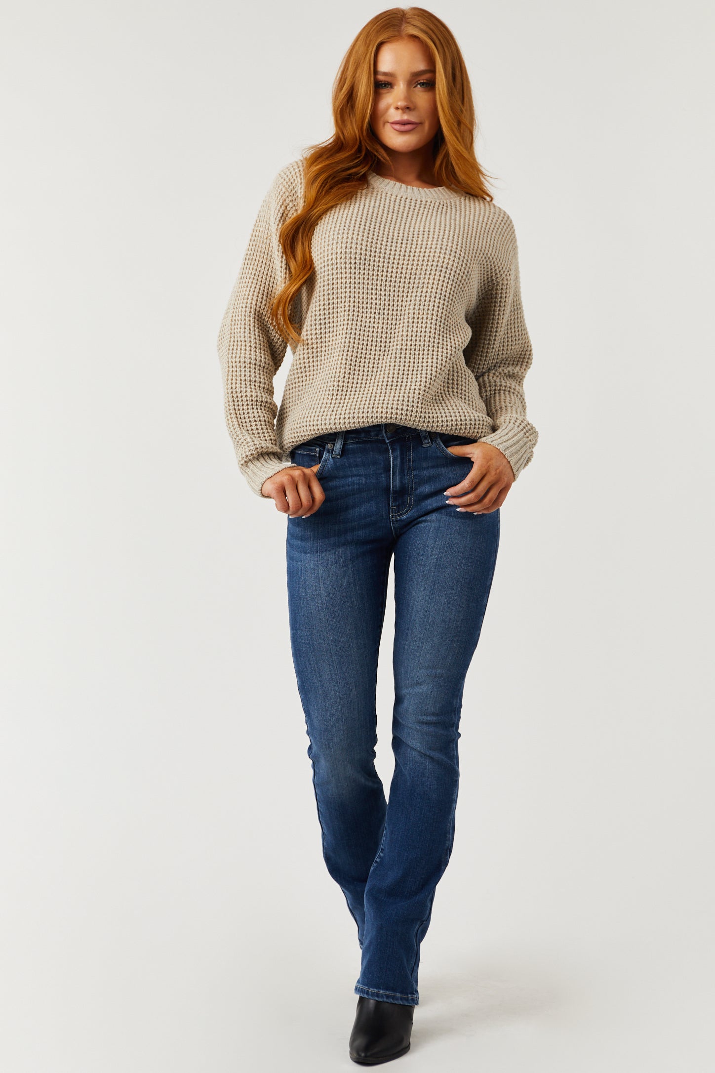 KanCan Medium Wash High Rise Skinny Bootcut Jeans-Newayad