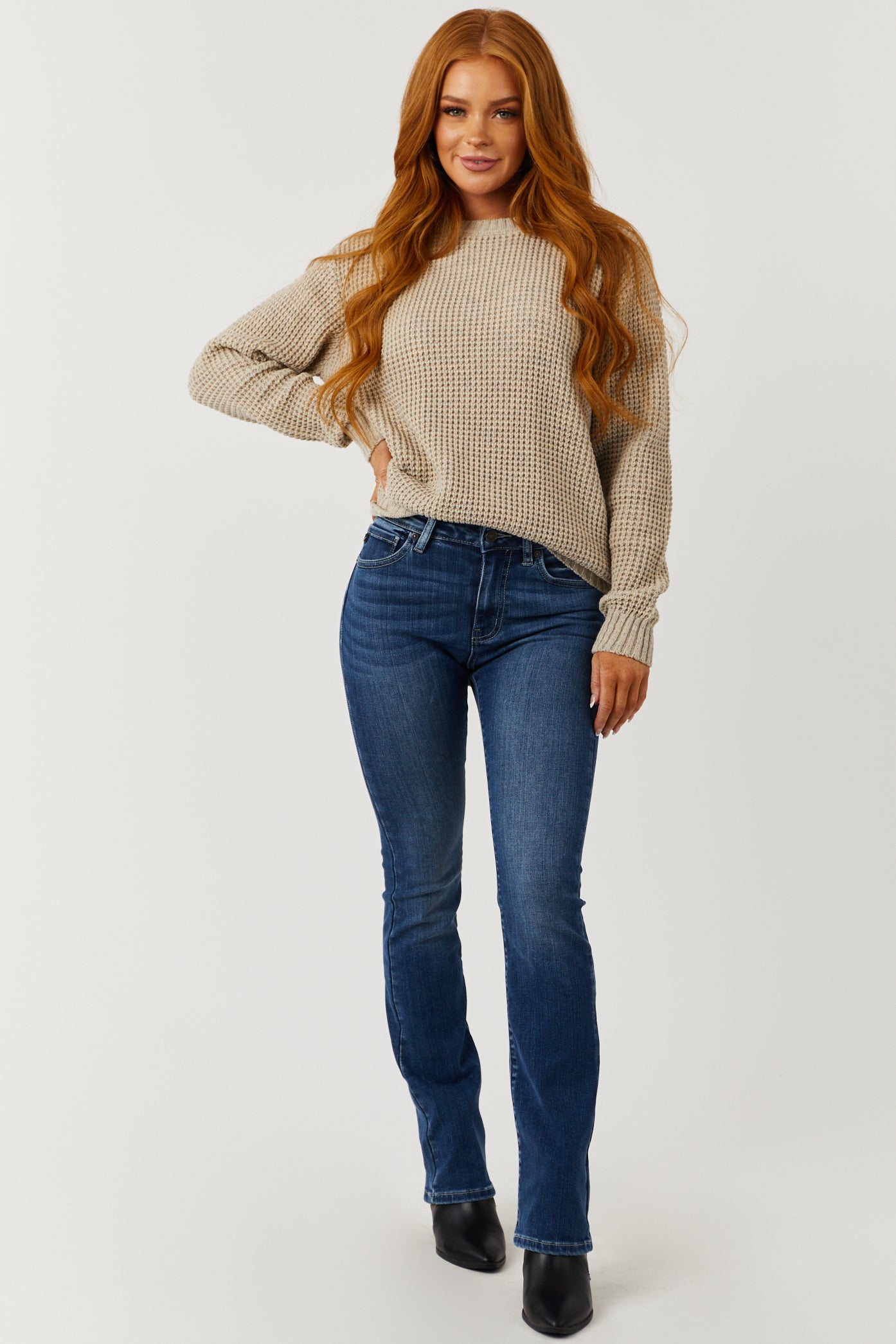 KanCan Medium Wash High Rise Skinny Bootcut Jeans-Newayad