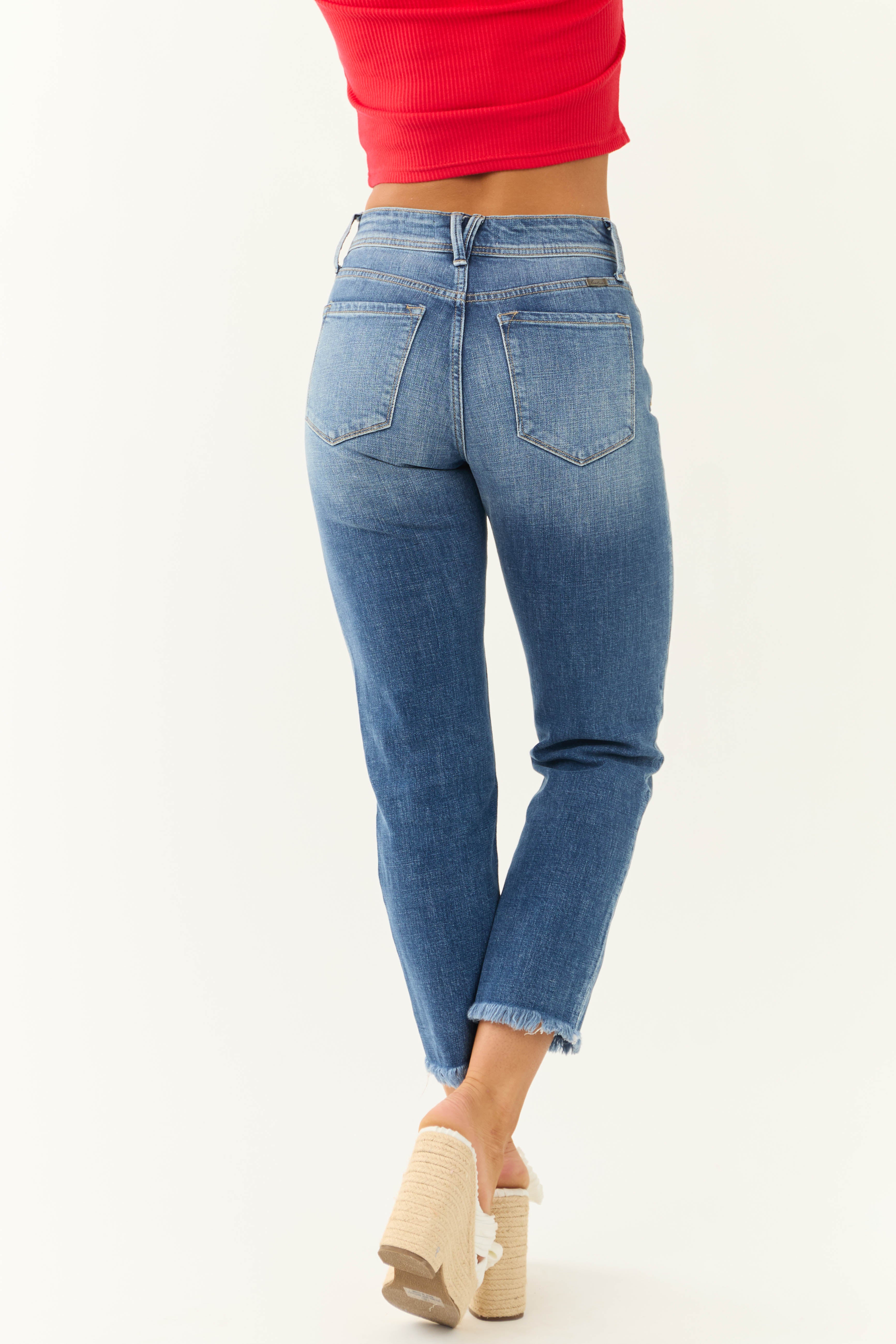 KanCan Medium Washed Cropped Straight Jeans-Newayad