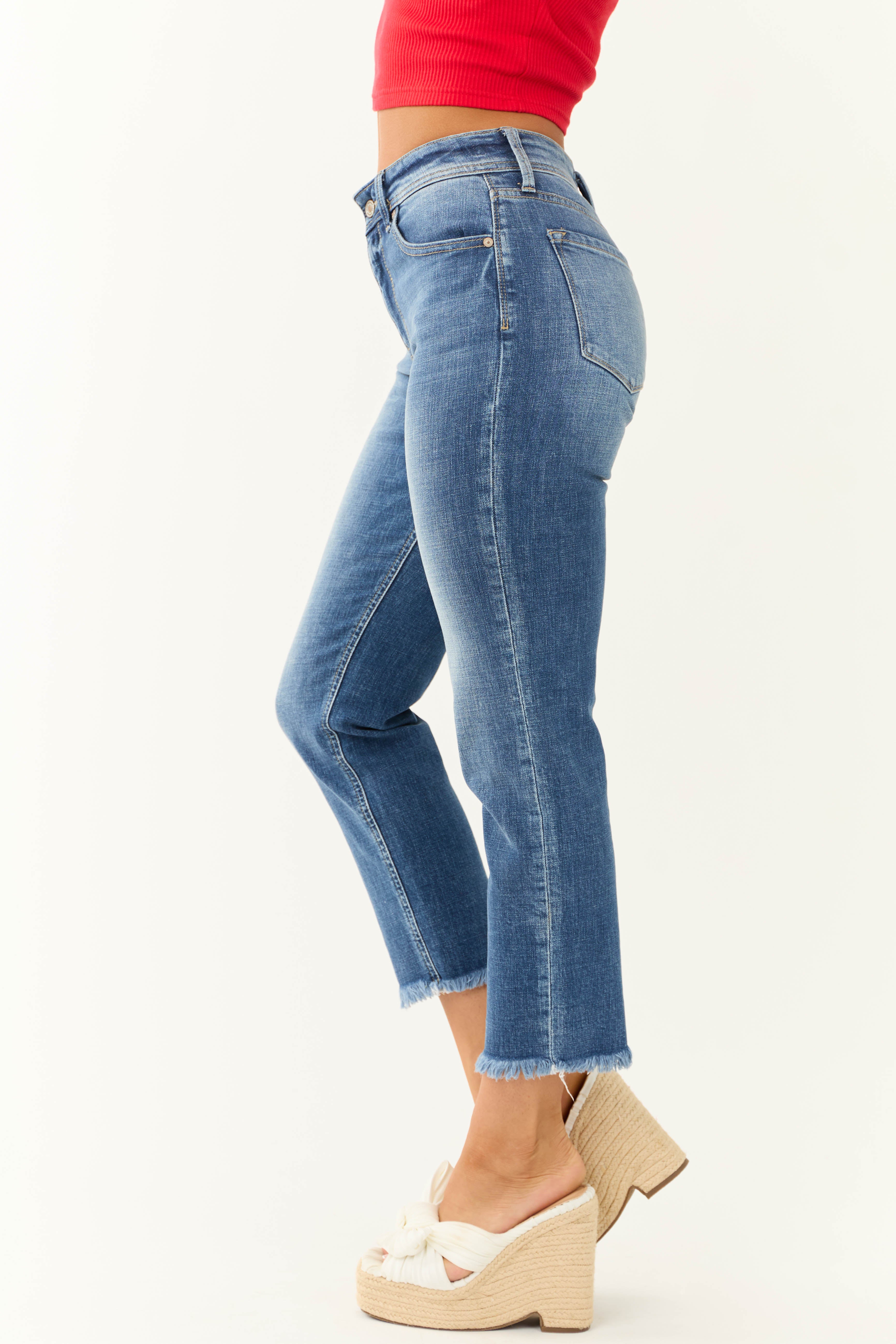 KanCan Medium Washed Cropped Straight Jeans-Newayad