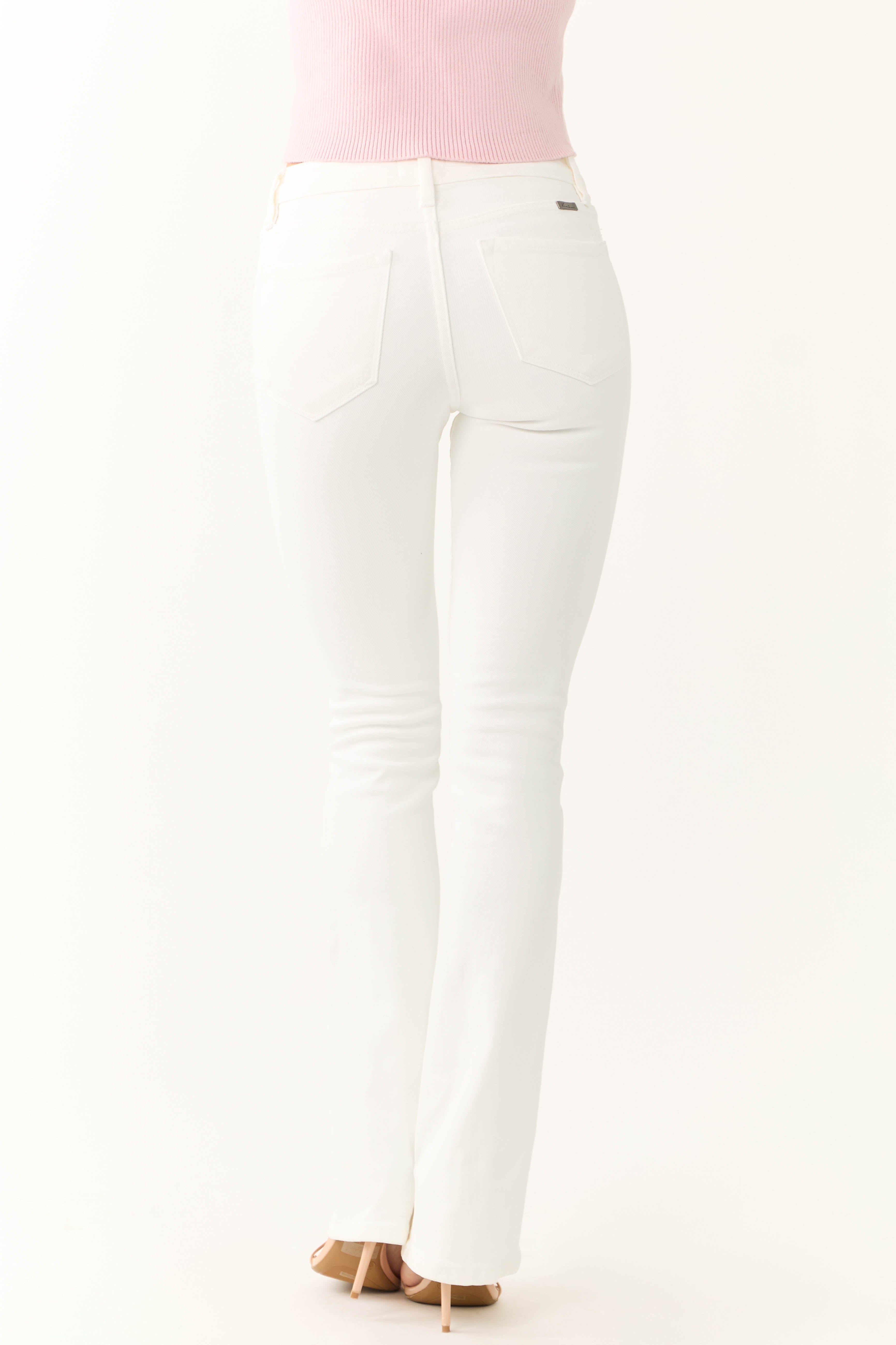 KanCan Off White High Rise Bootcut Jeans-Newayad