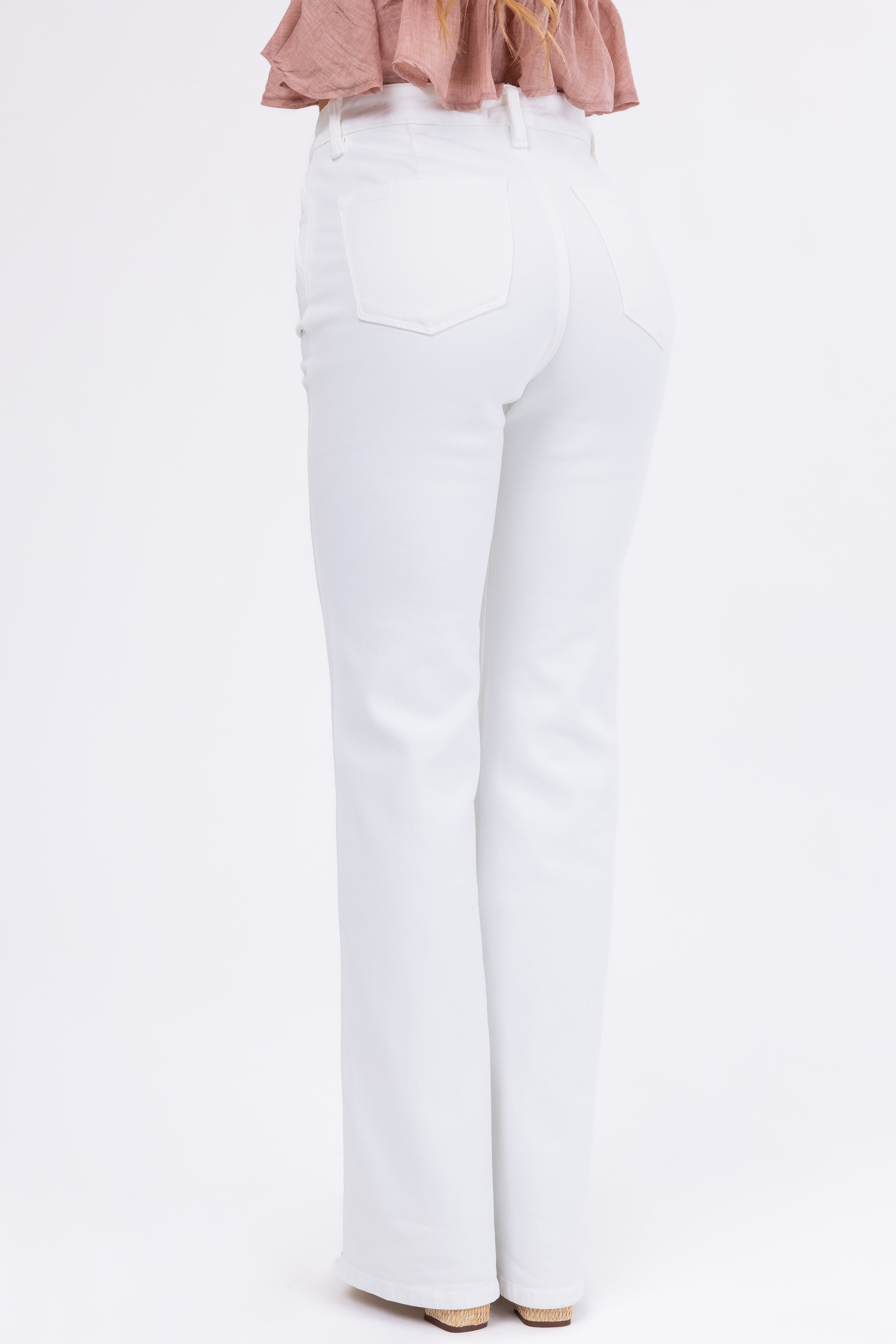 KanCan Off White Ultra High Rise Flare Jeans-Newayad