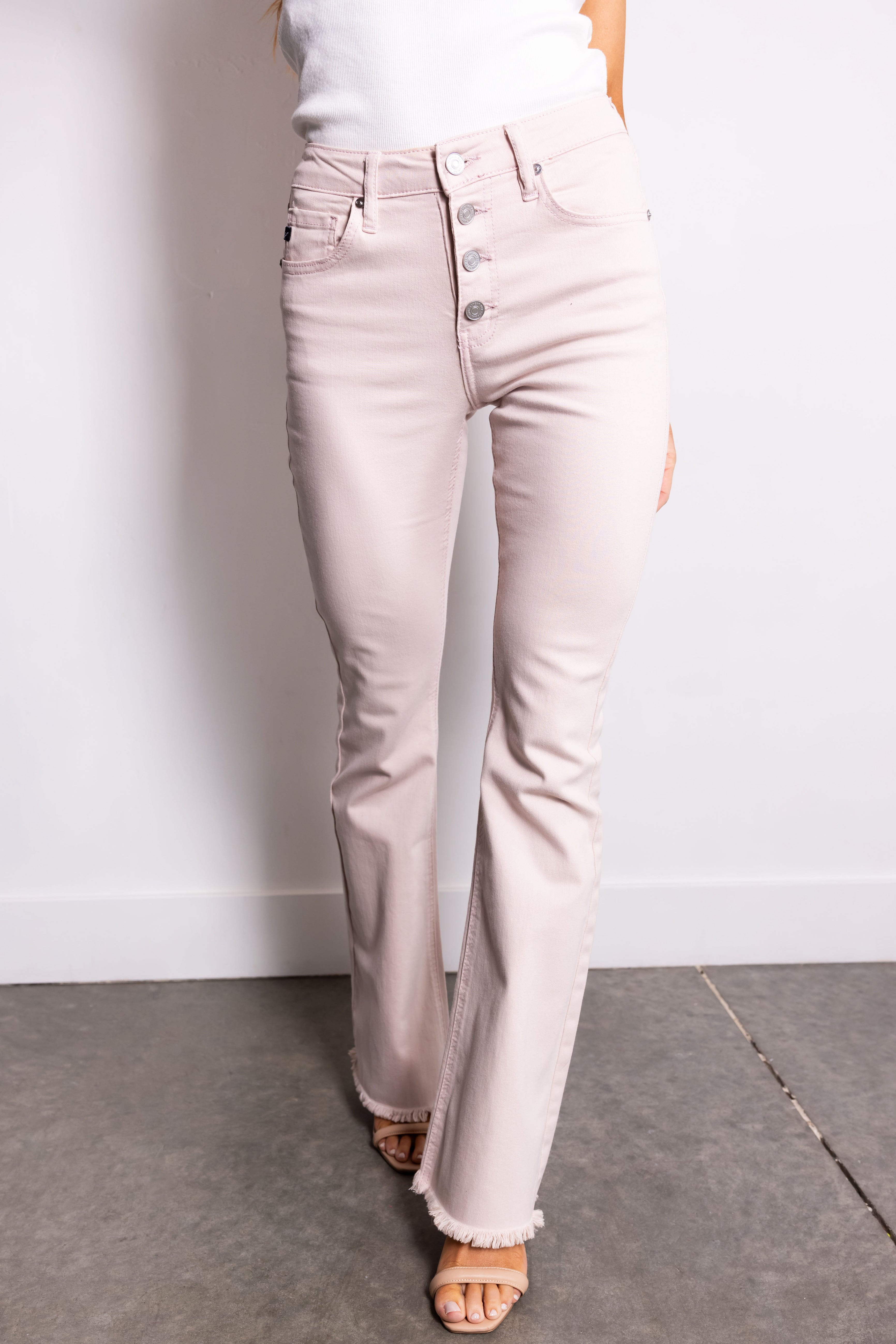 KanCan Tea Rose High Rise Flare Jeans-Newayad