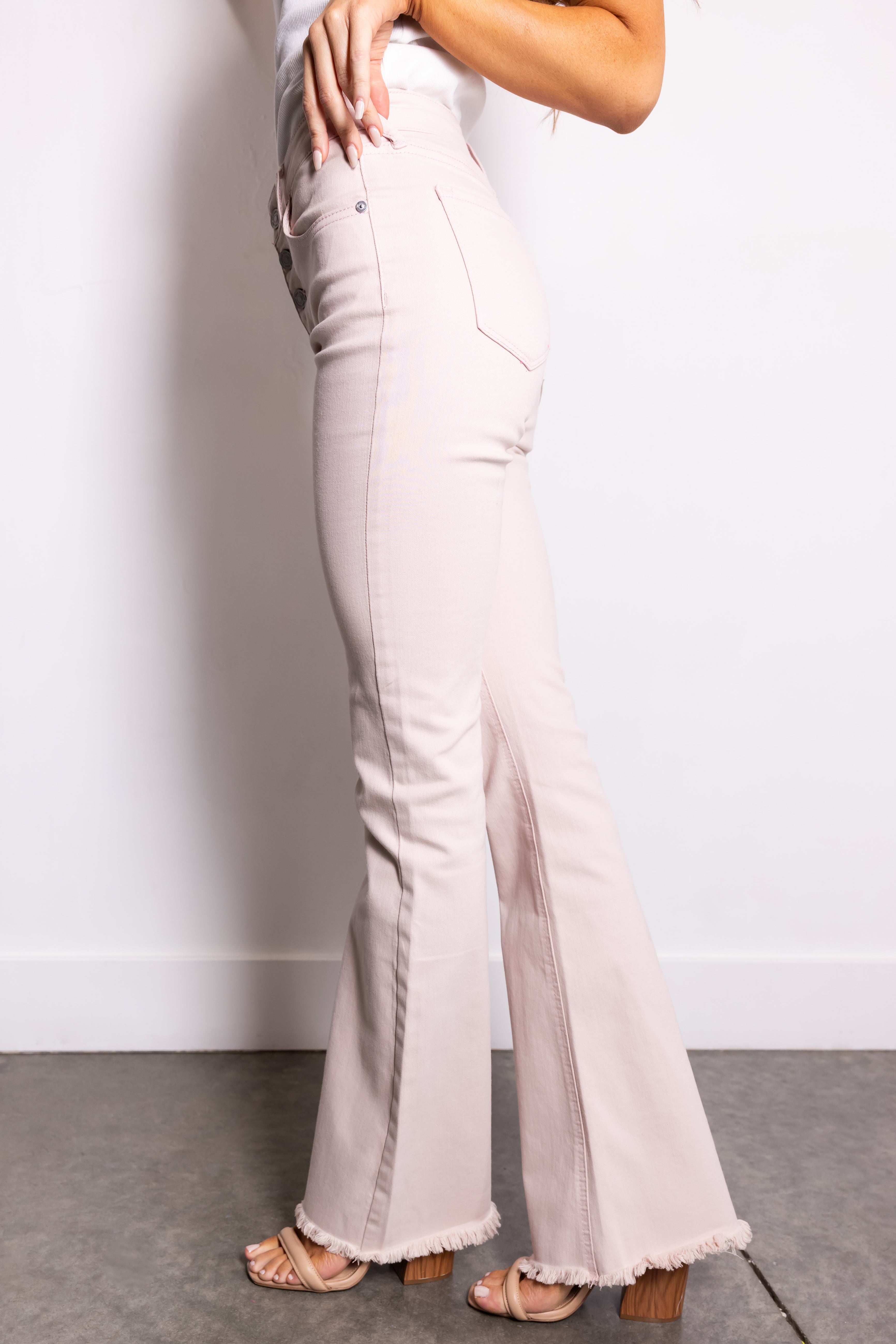 KanCan Tea Rose High Rise Flare Jeans-Newayad