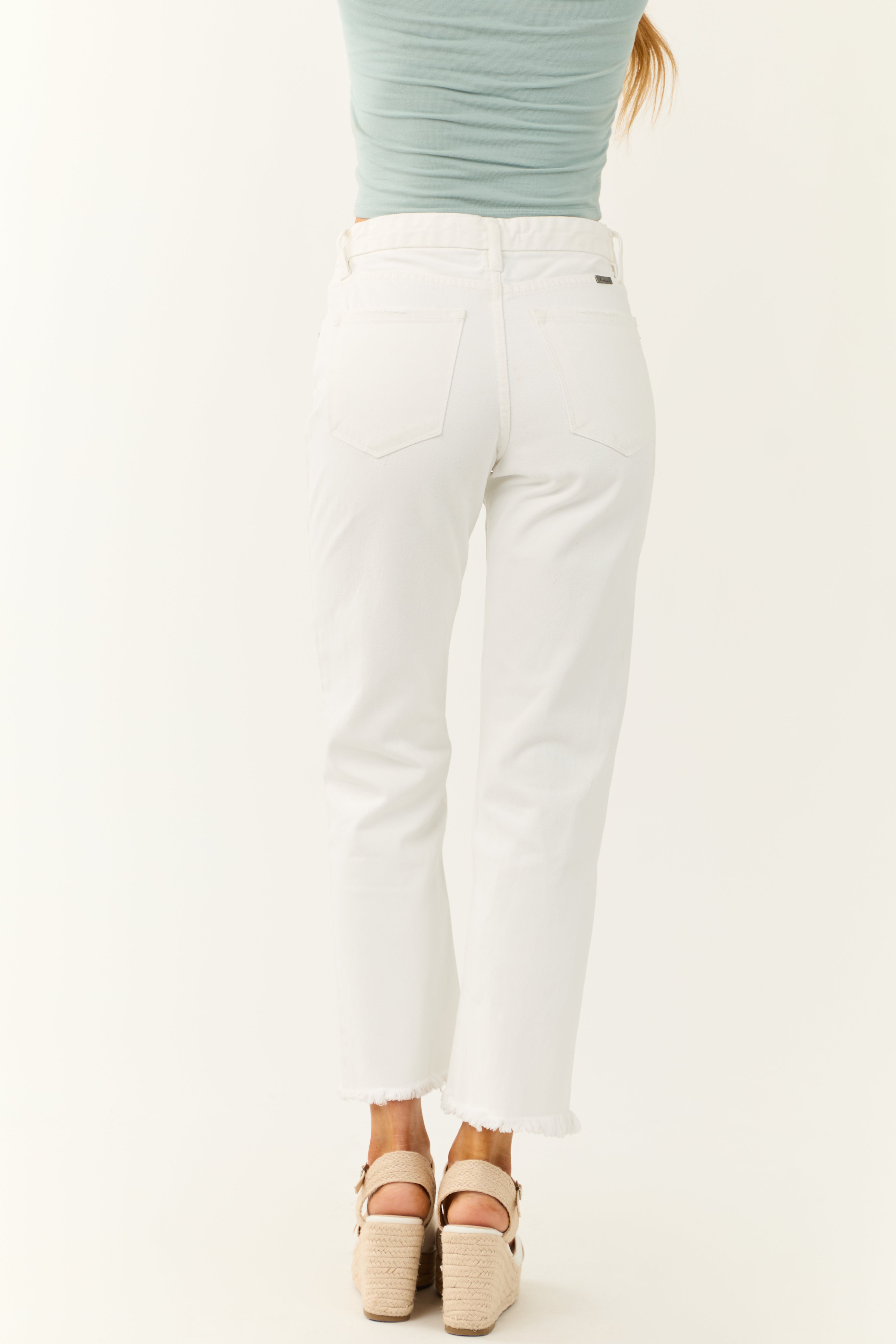 KanCan White High Rise Straight Leg Jeans-Newayad