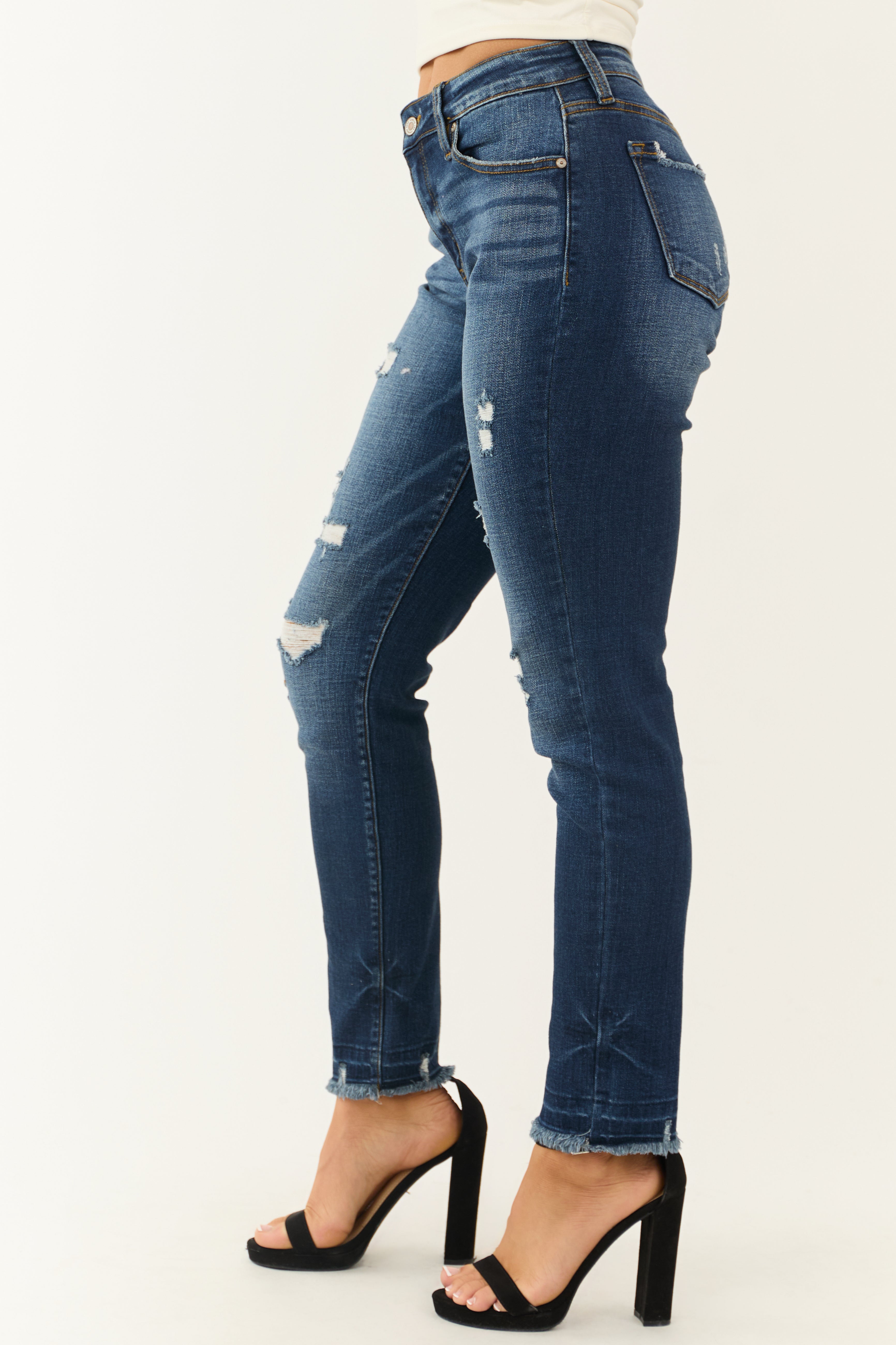 Kancan Dark Wash High Rise Skinny Jeans-Newayad