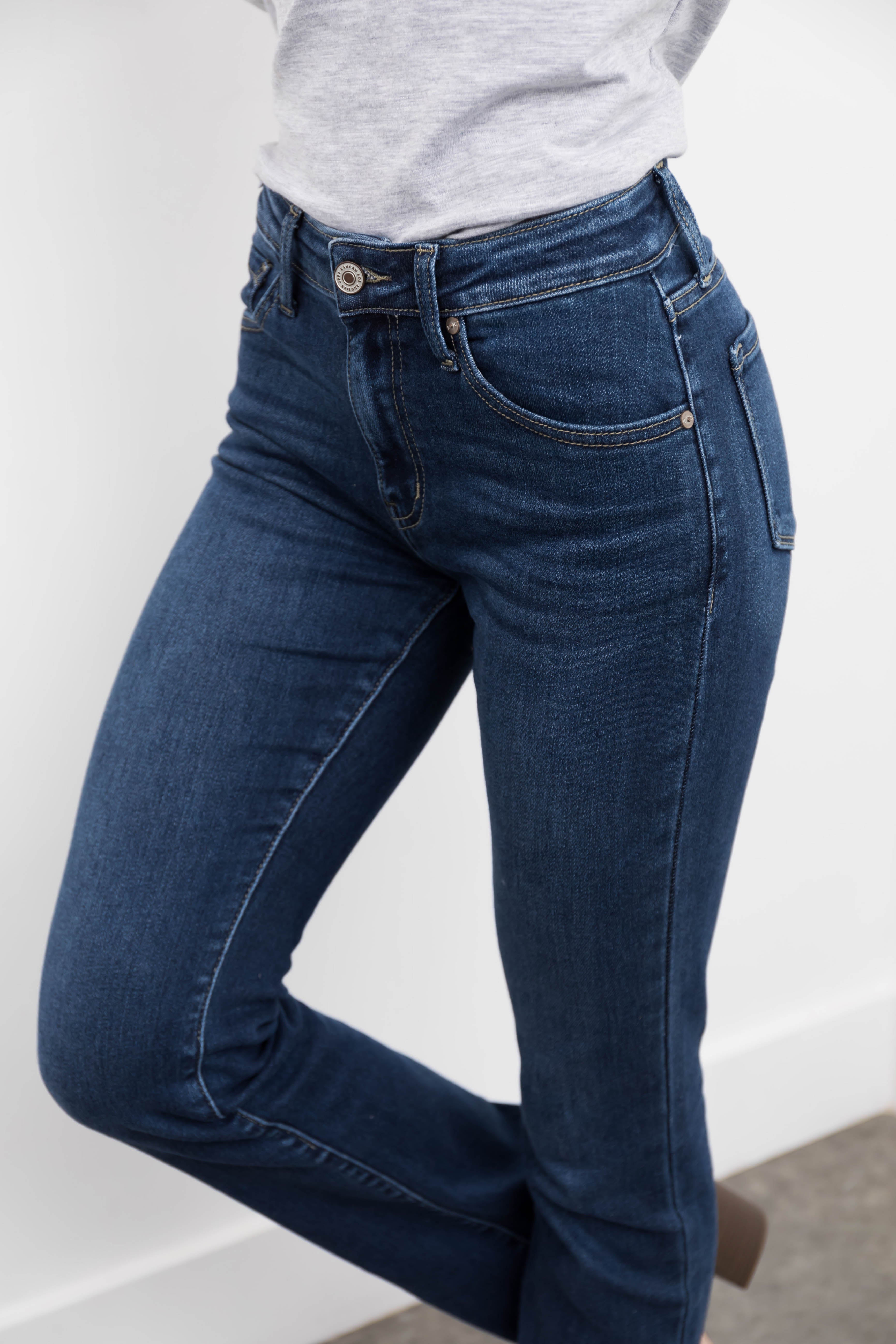 KanCan Dark Wash Skinny High Rise Bootcut Jeans-Newayad