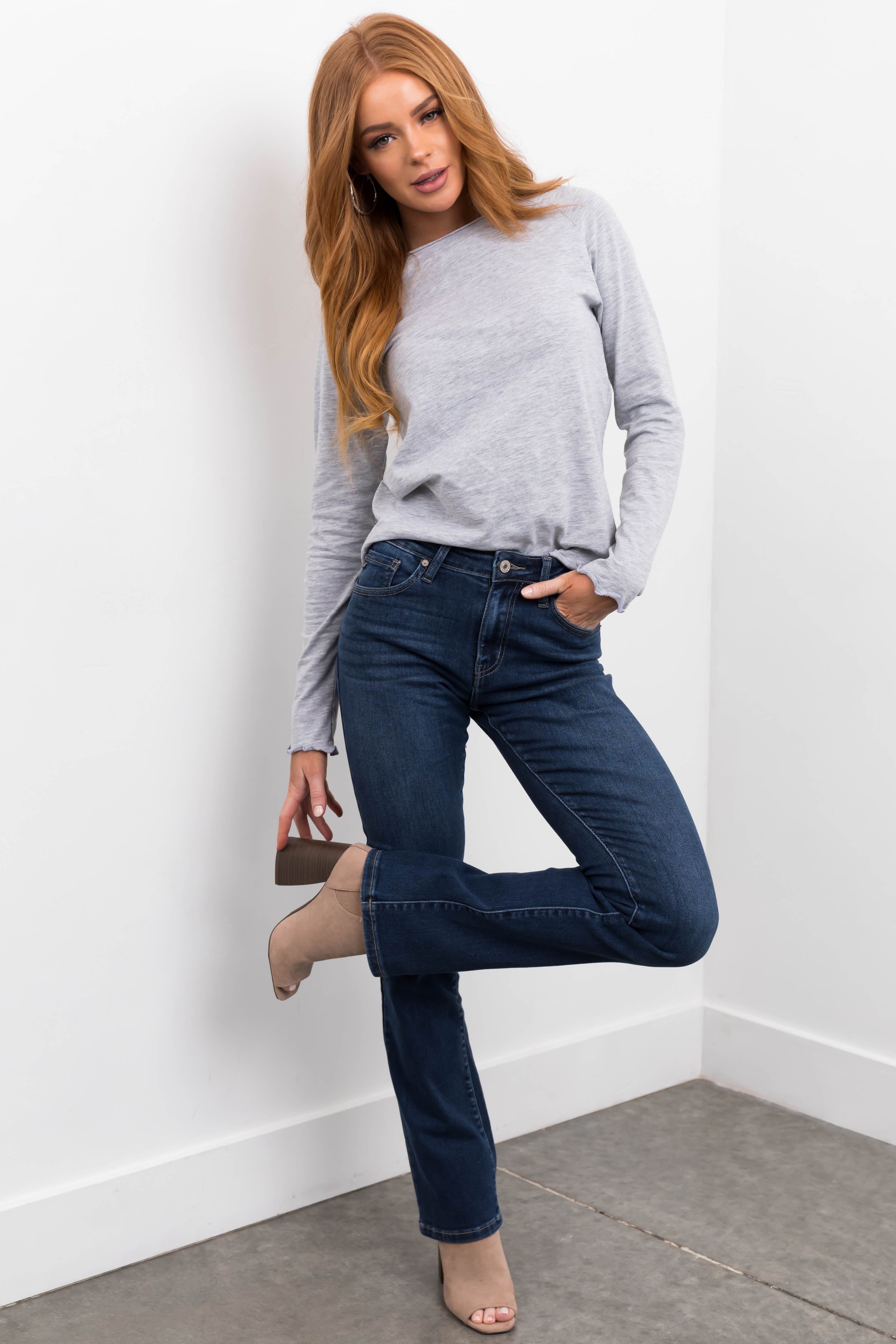 KanCan Dark Wash Skinny High Rise Bootcut Jeans-Newayad