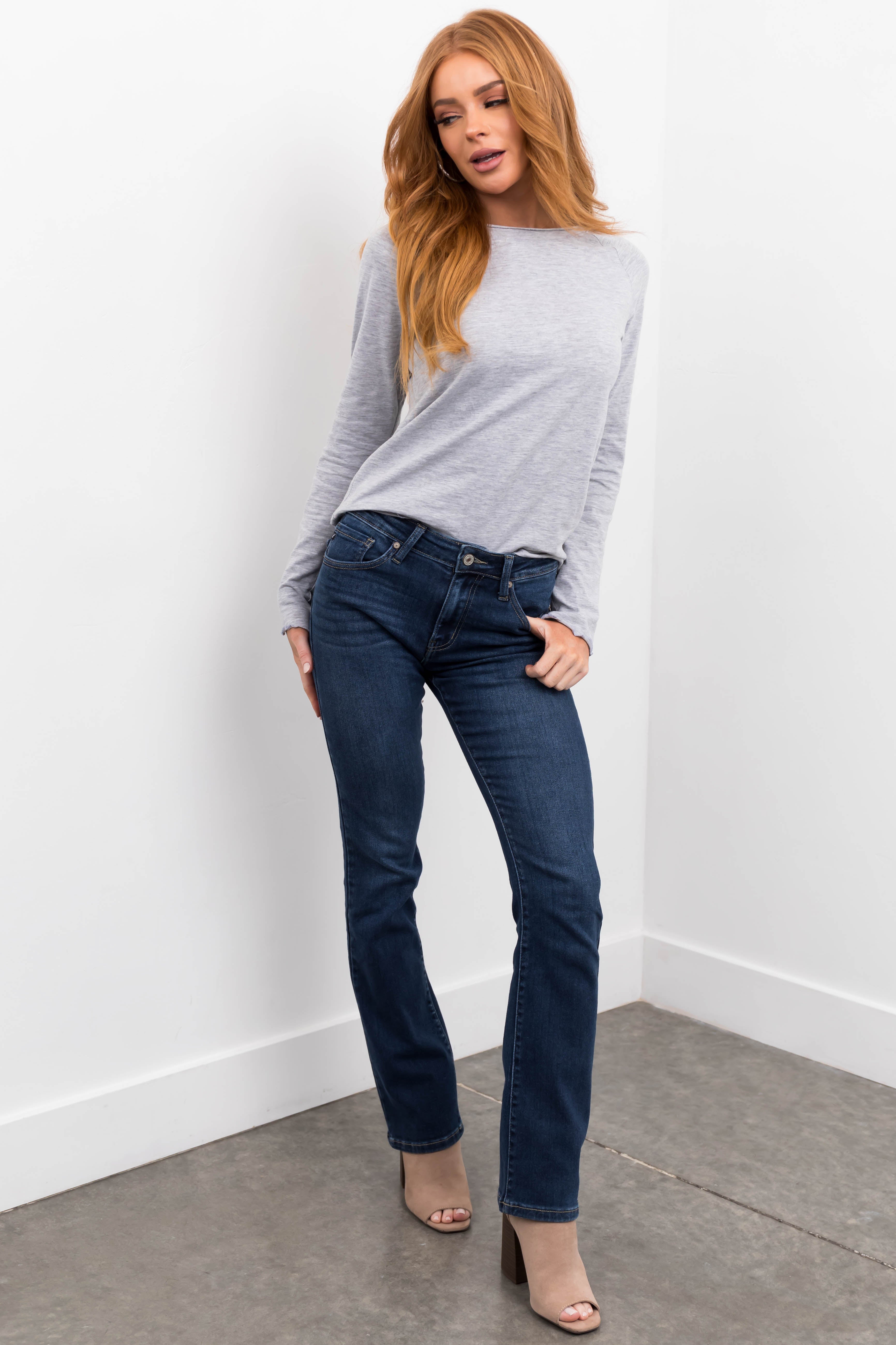 KanCan Dark Wash Skinny High Rise Bootcut Jeans-Newayad