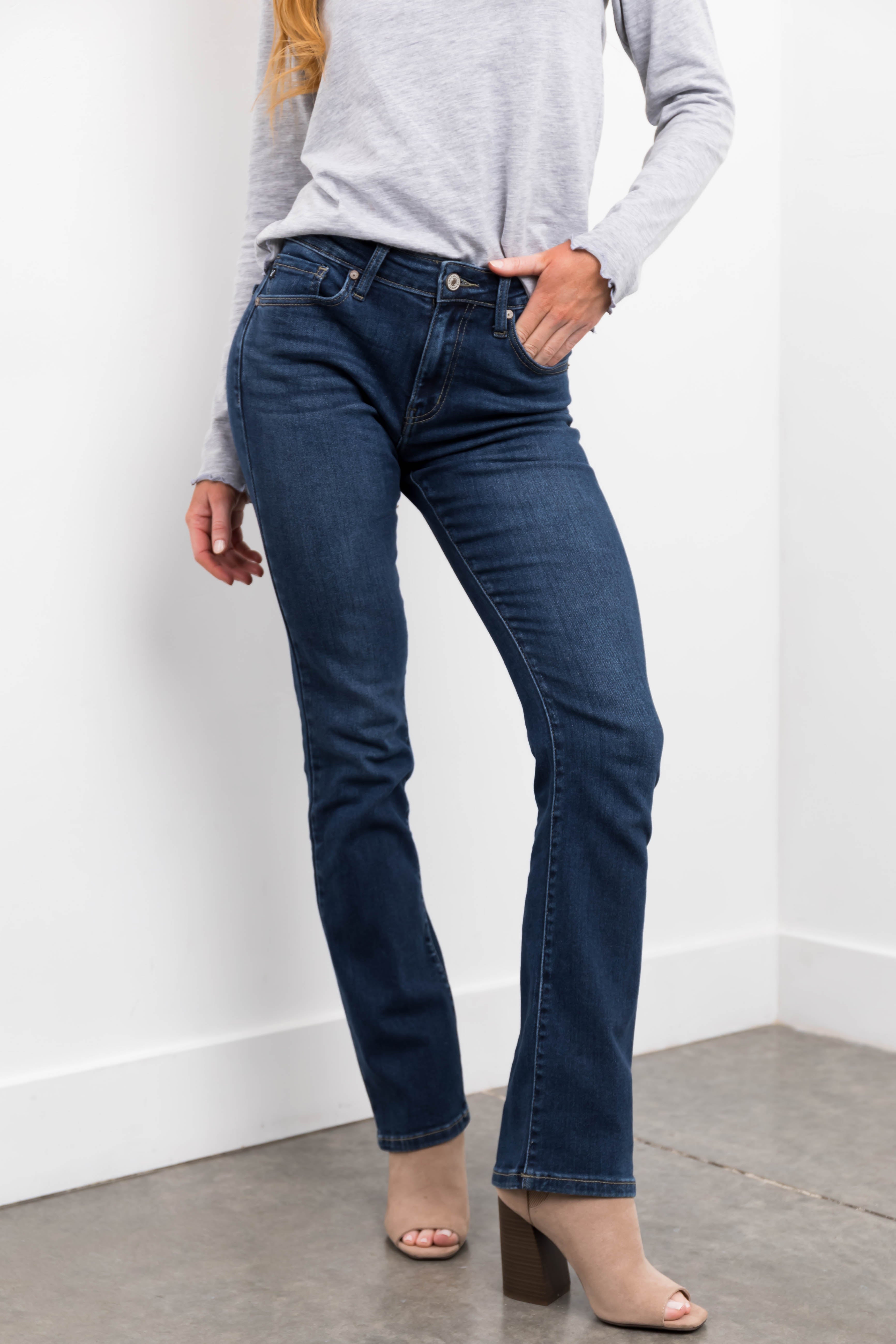 KanCan Dark Wash Skinny High Rise Bootcut Jeans-Newayad