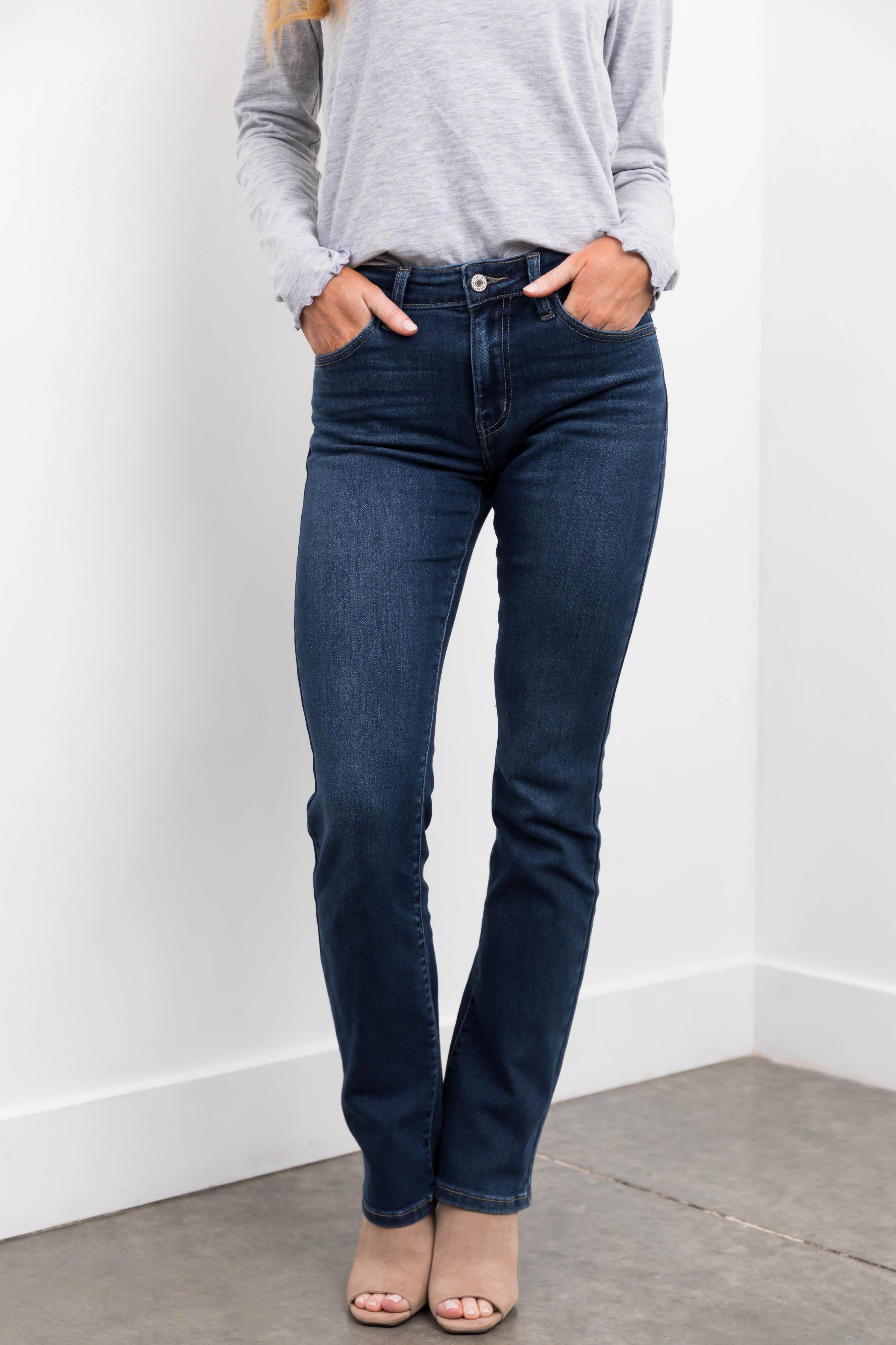 KanCan Dark Wash Skinny High Rise Bootcut Jeans-Newayad