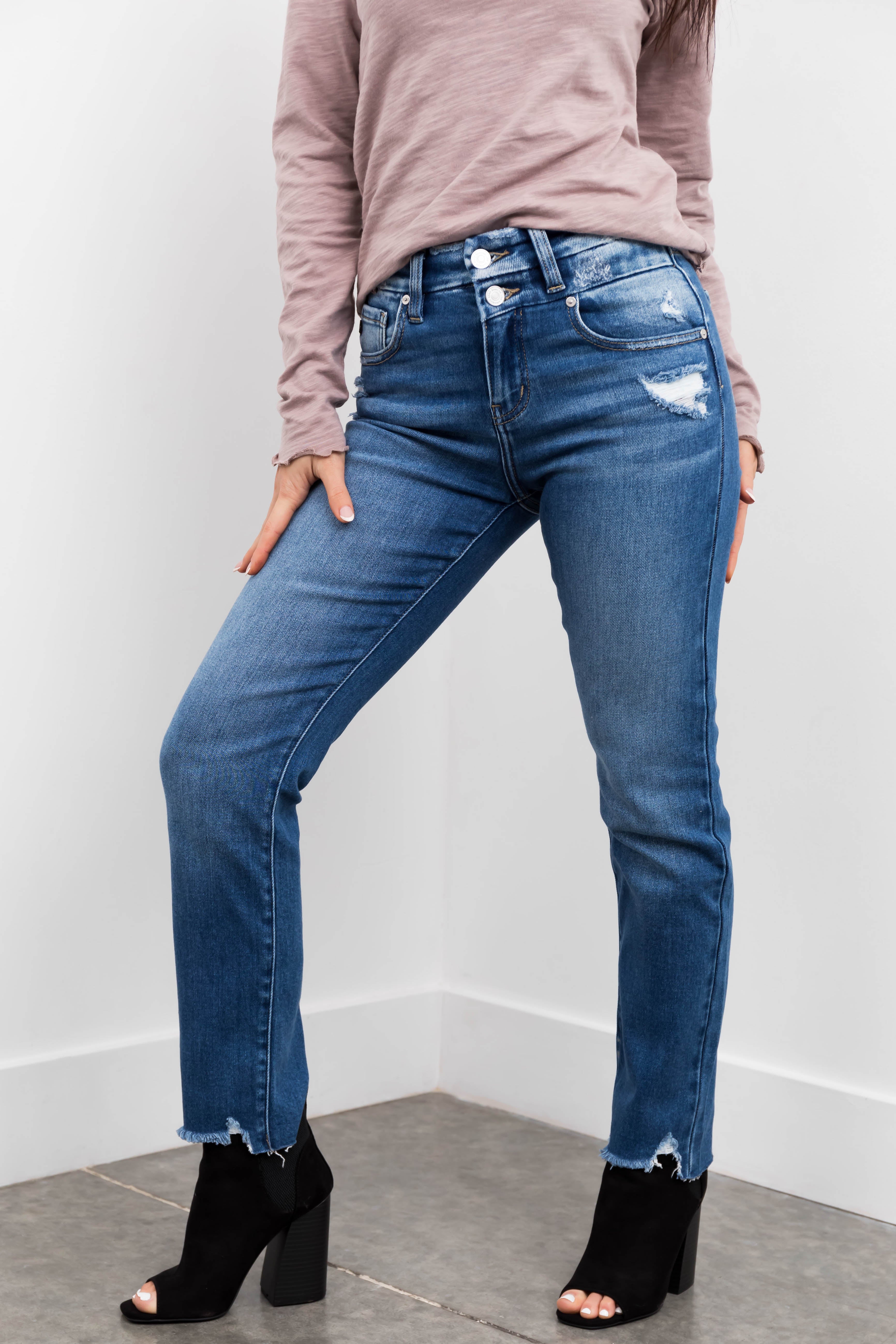 KanCan High Rise Slim Straight Jeans-Newayad