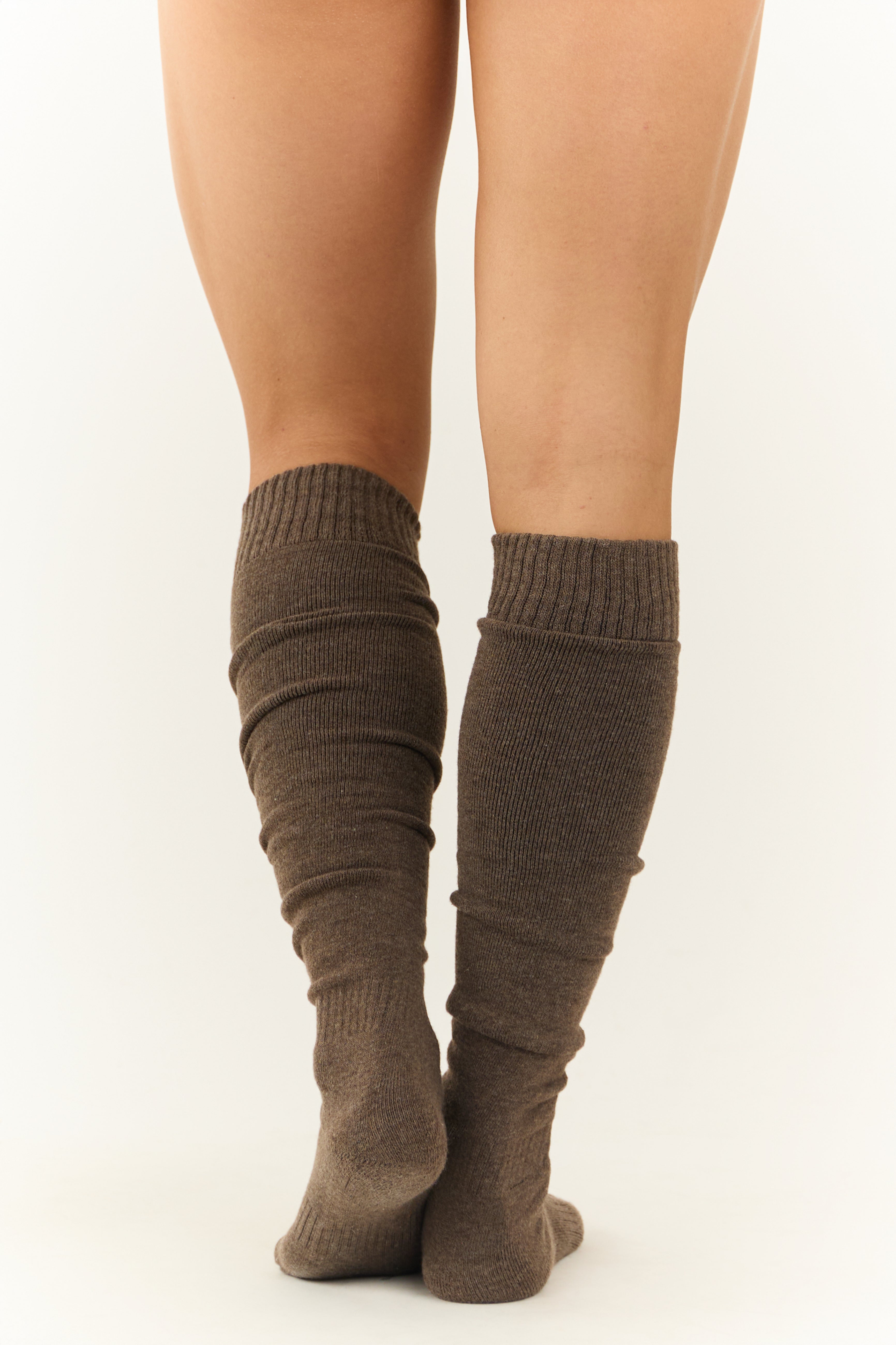 Light Coffee Soft Knee High Socks-Newayad