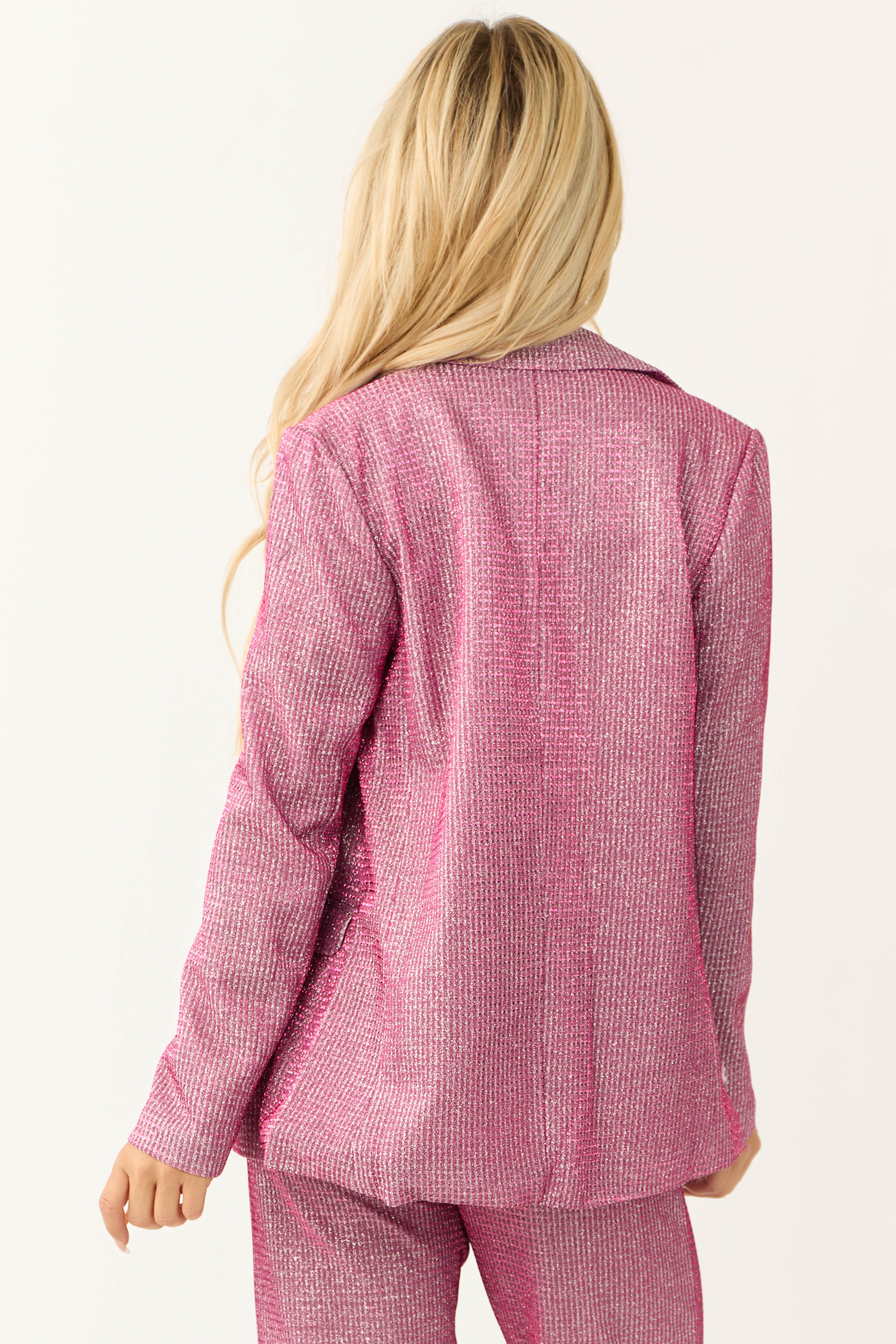 Mulberry Double Button Metallic Blazer-Newayad