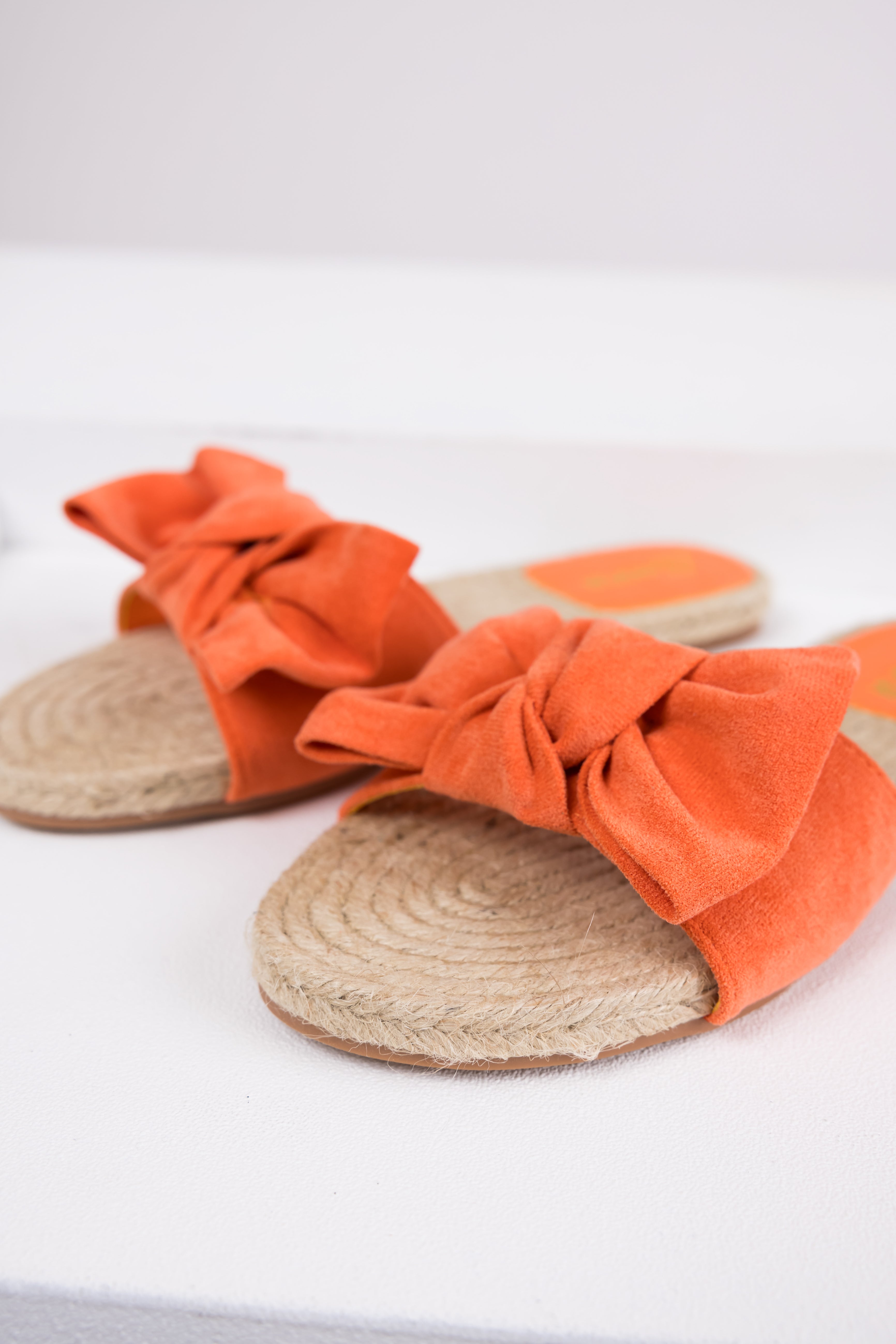 Papaya Bow Strap Flat Espadrille Sandals-Newayad