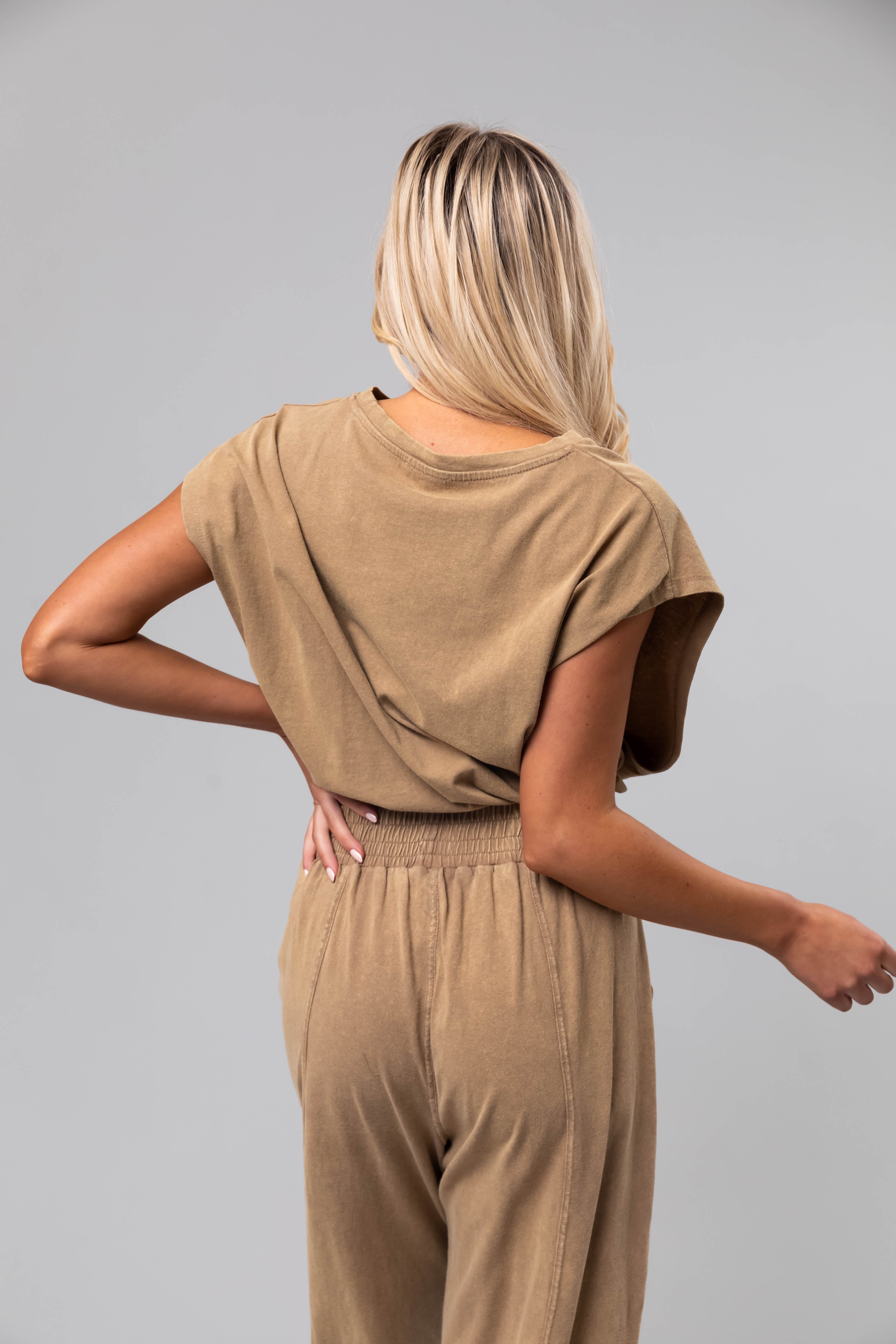 Peanut Mineral Washed Oversized Top-Newayad