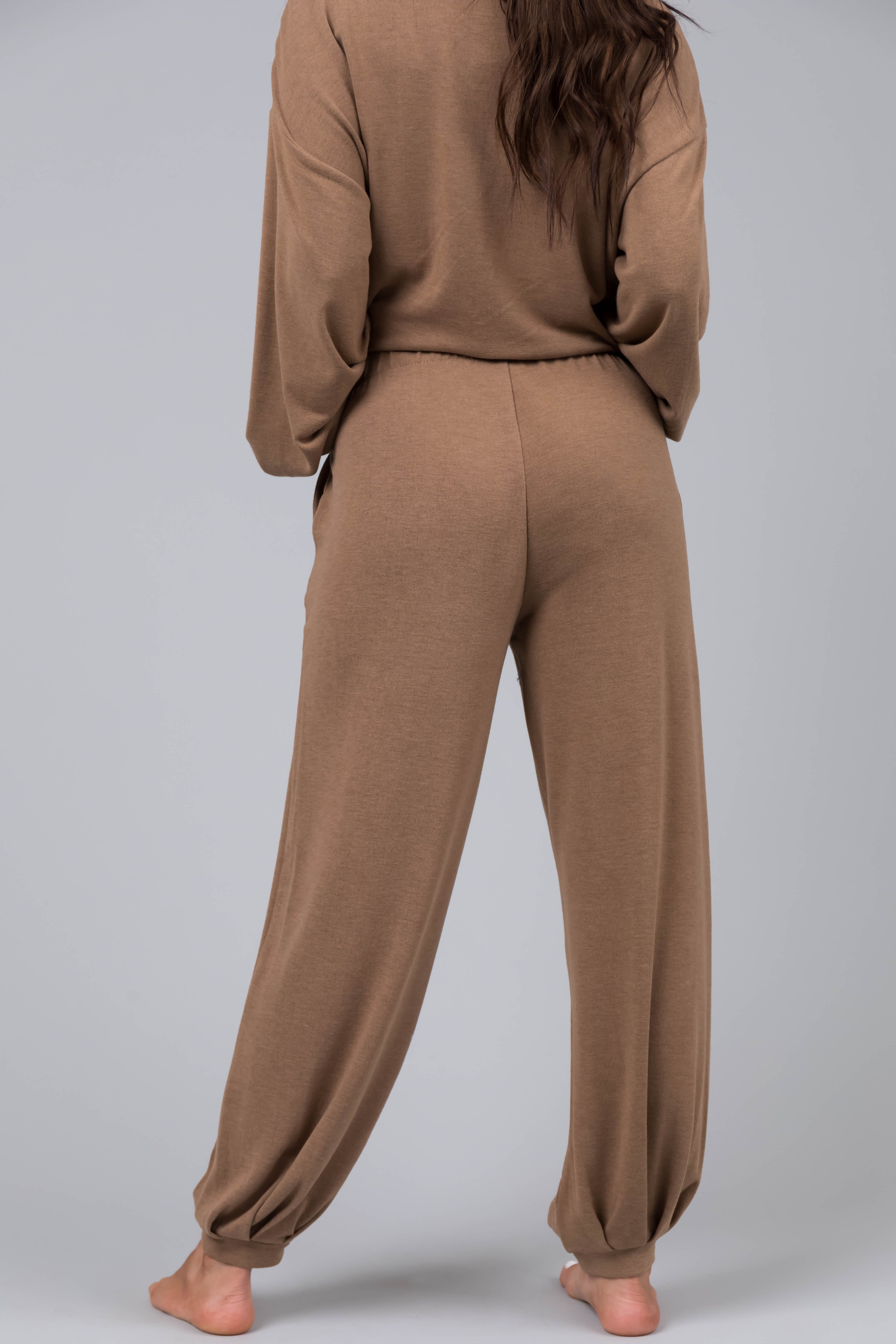 Peanut Soft Drawstring Joggers-Newayad