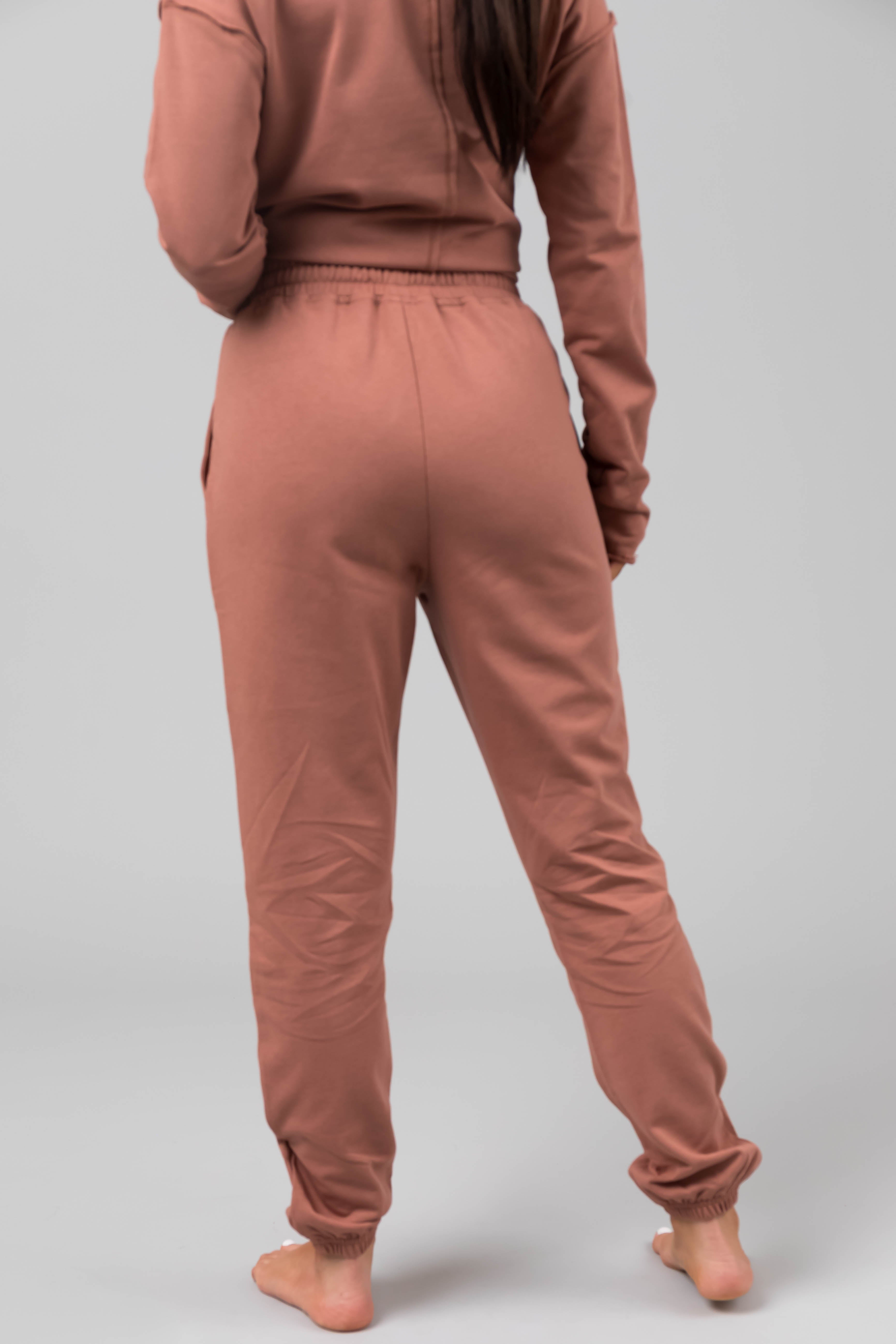 Rose Taupe Star Pattern Jogger and Top Set-Newayad