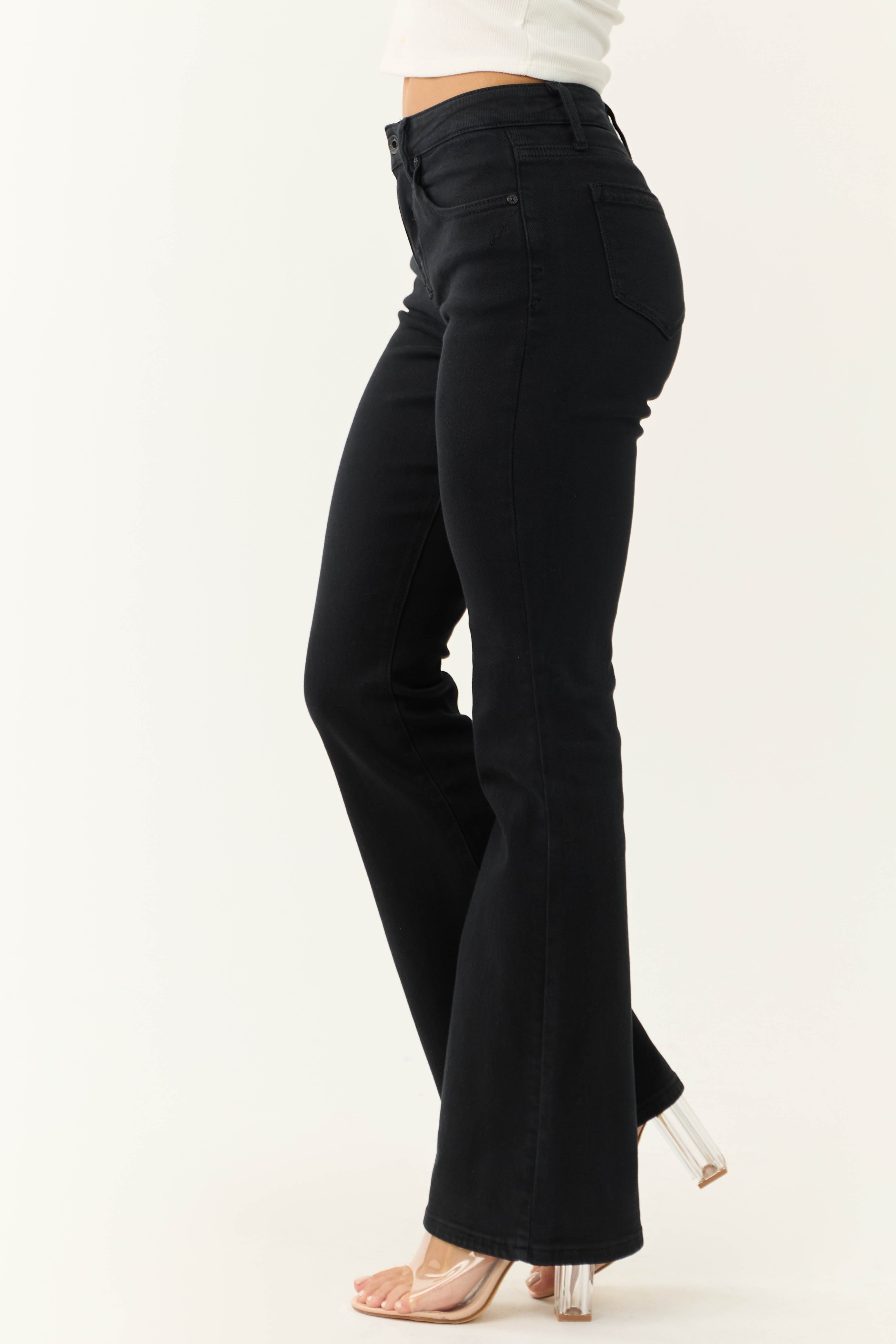 Special A Black Flare Leg High Rise Jeans-Newayad