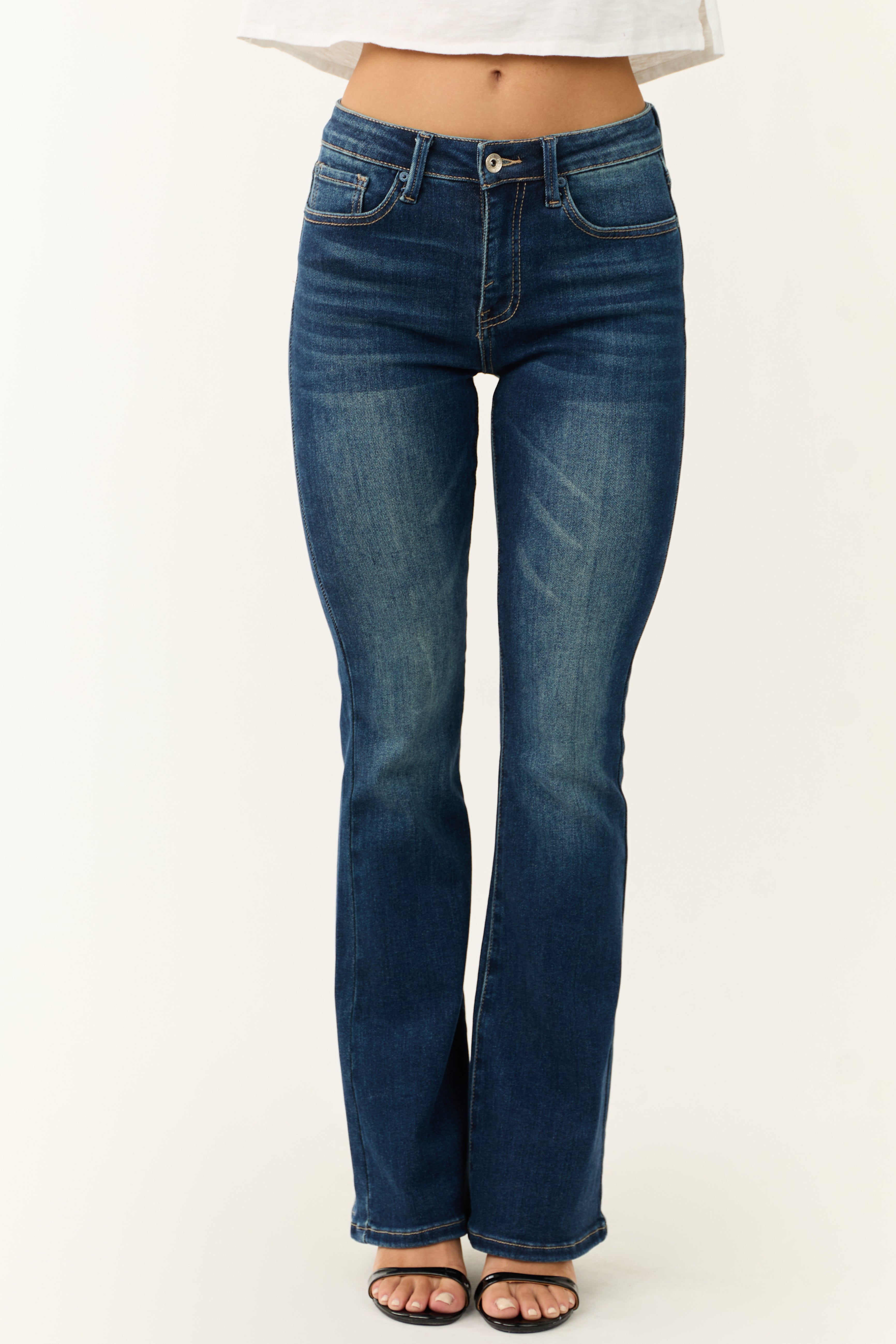 Special A Dark Wash Mid Rise Bootcut Jeans-Newayad