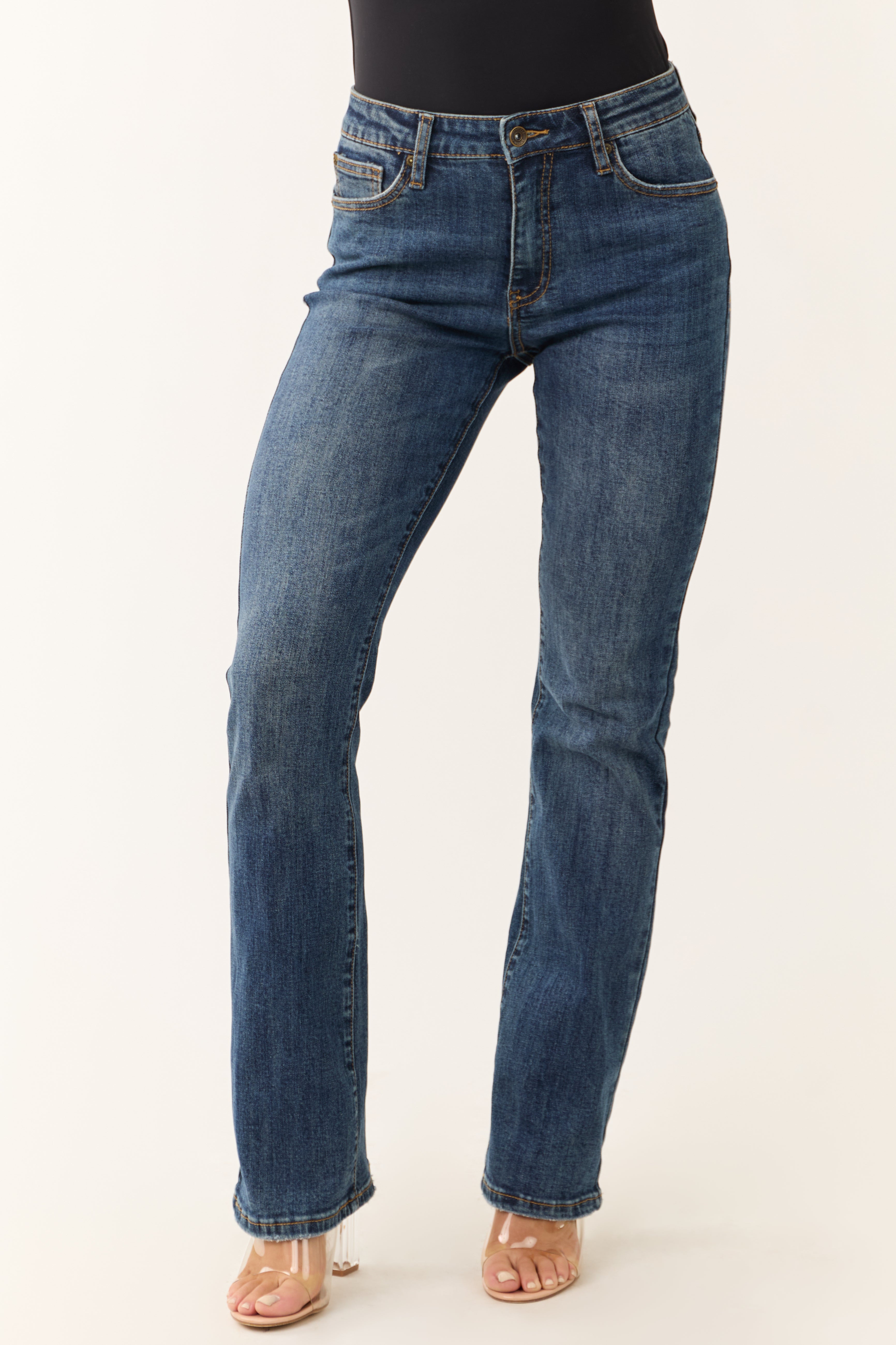 Special A Dark Wash Slender Bootcut Jeans-Newayad