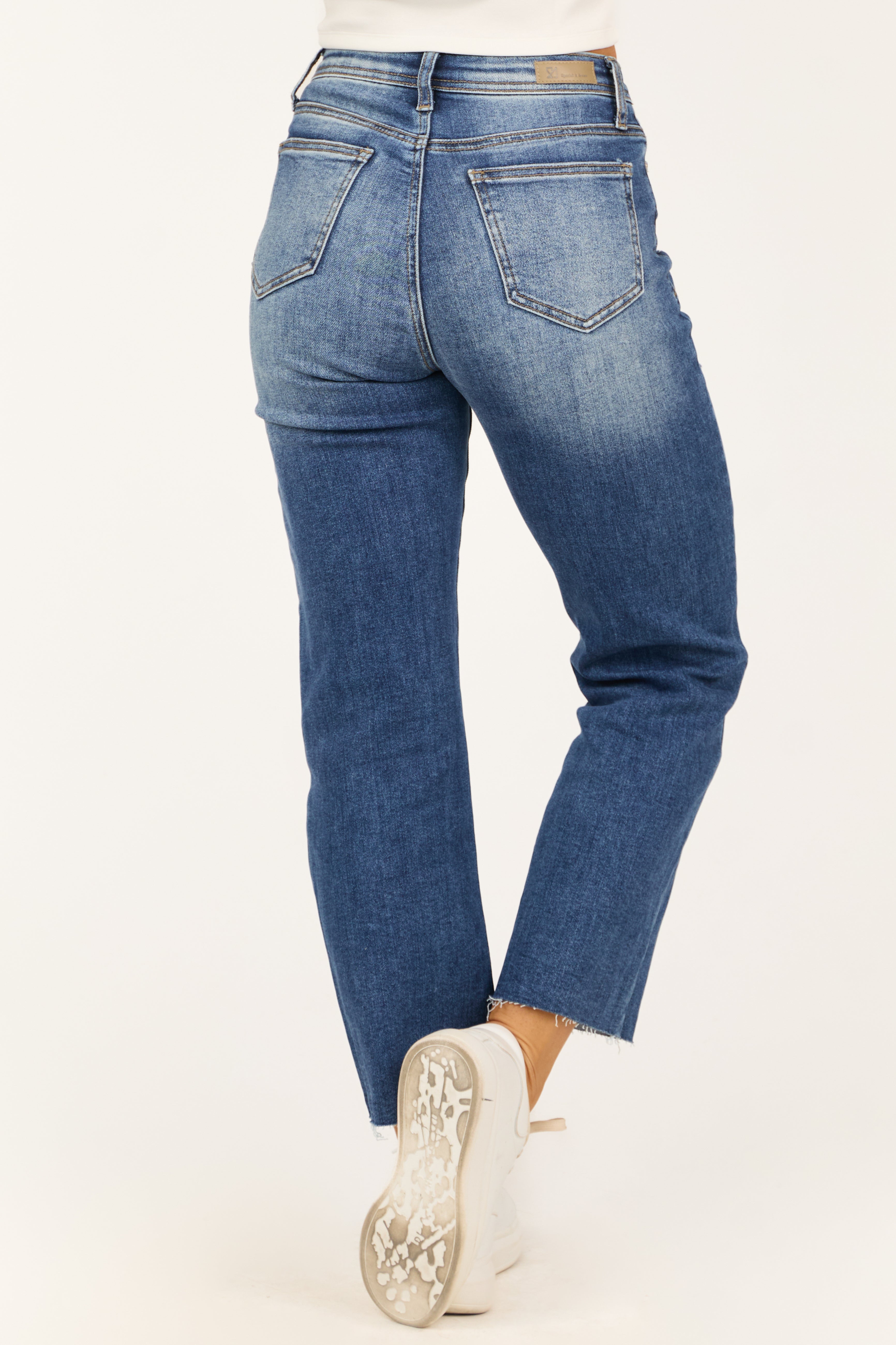 Special A Dark Wash Tummy Control Straight Jeans-Newayad