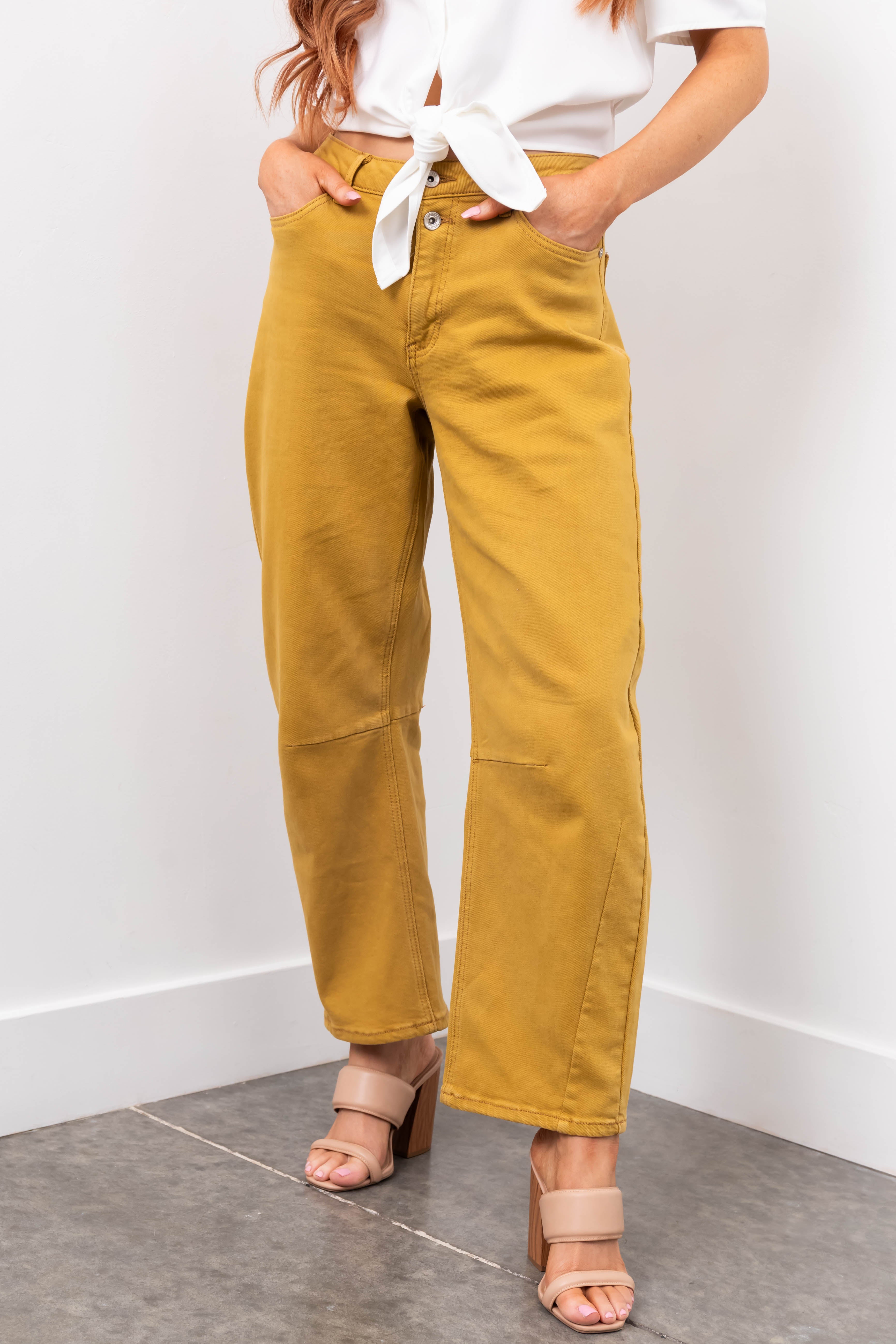 Special A Desert Wide Leg Barrel Jeans-Newayad