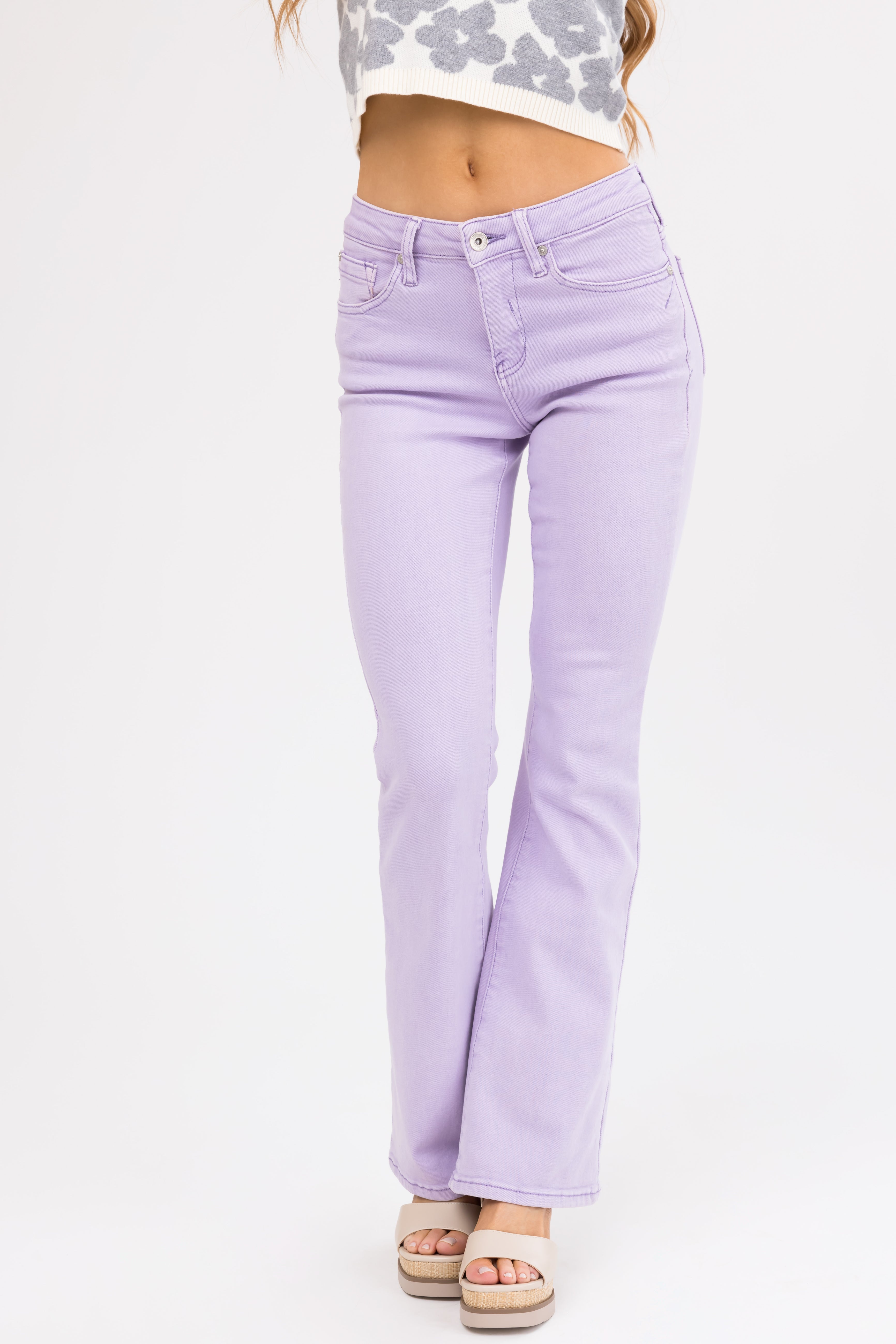 Special A Lavender Slim Bootcut Jeans-Newayad