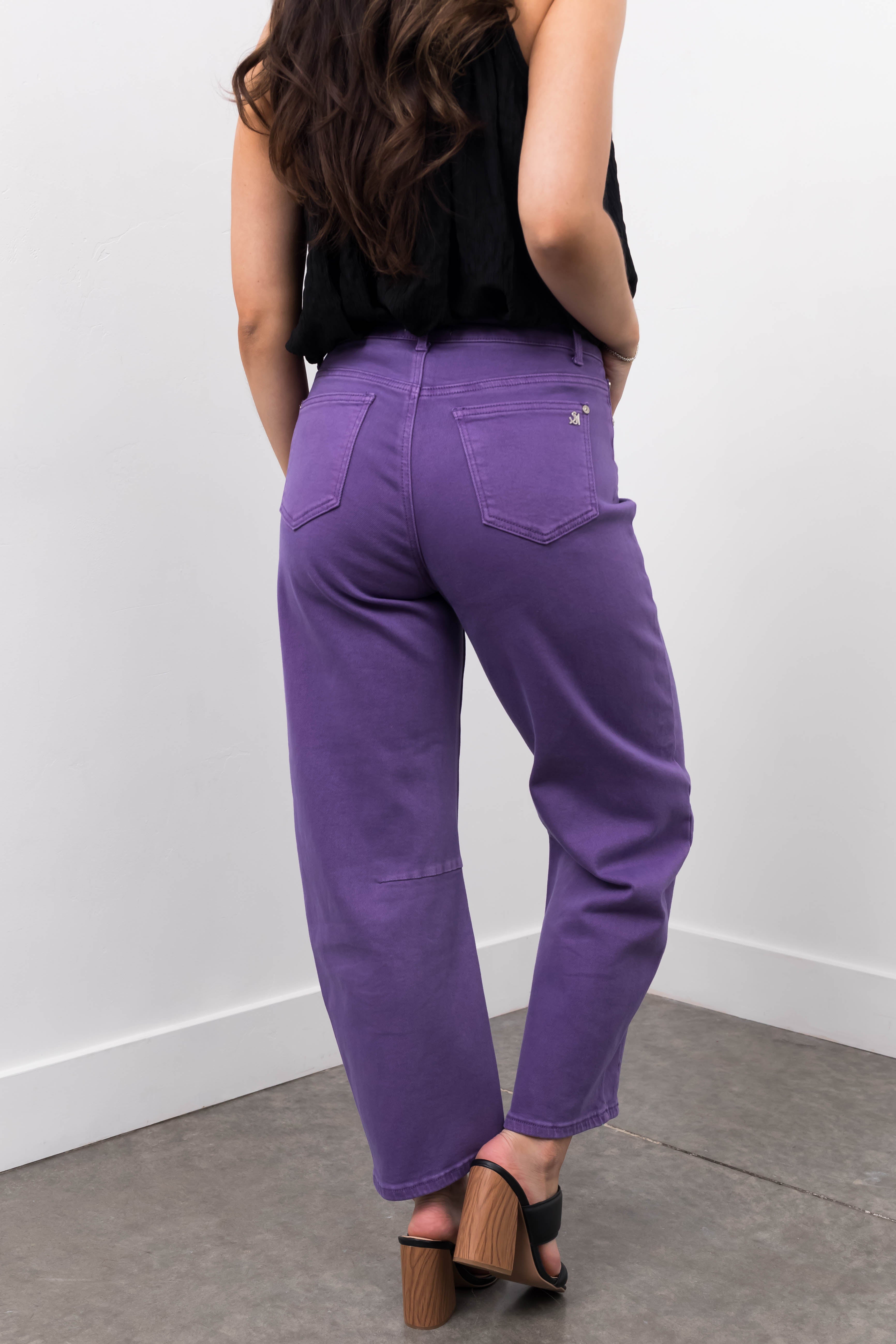 Special A Lavender Wide Leg Barrel Jeans-Newayad