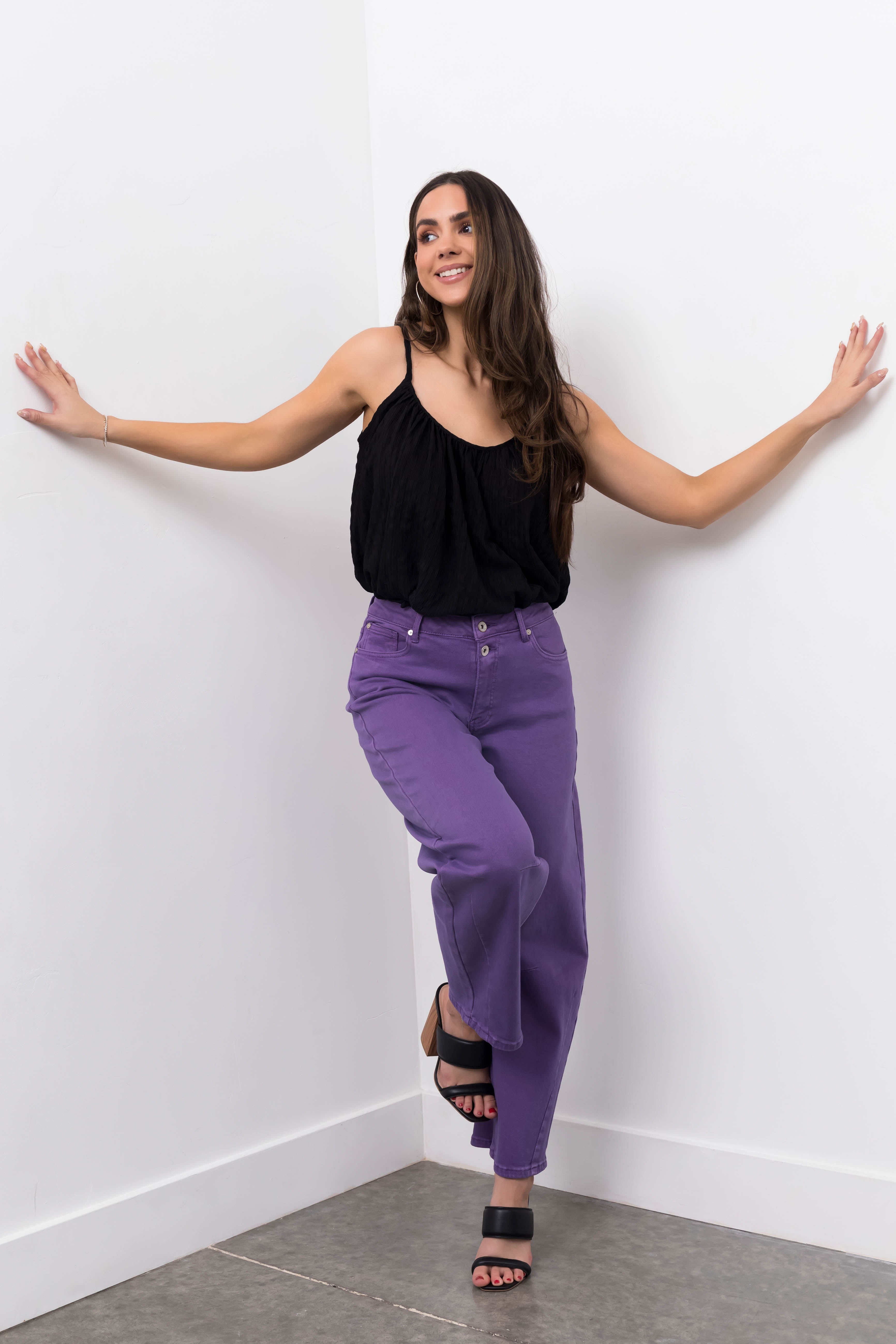 Special A Lavender Wide Leg Barrel Jeans-Newayad