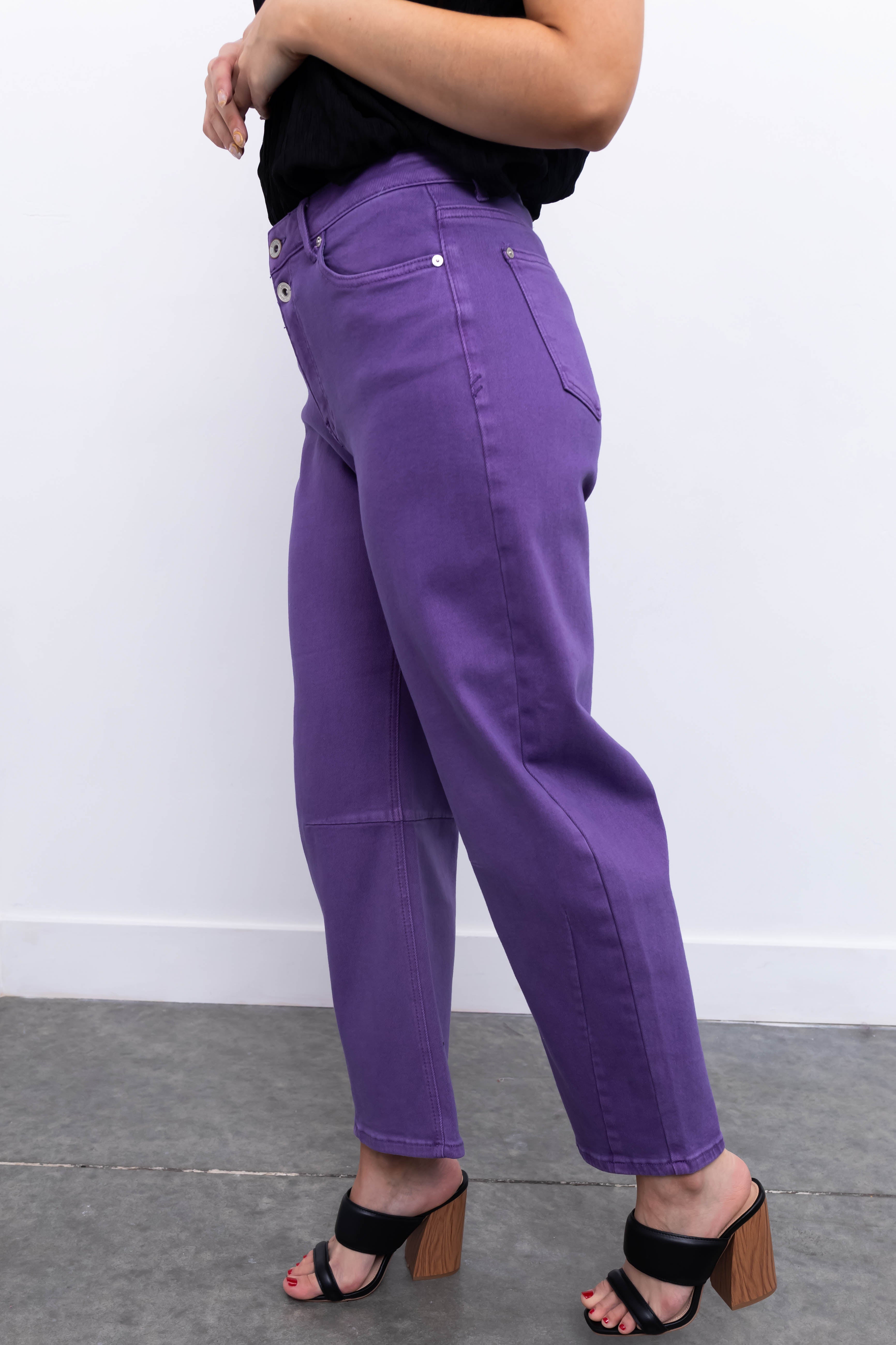 Special A Lavender Wide Leg Barrel Jeans-Newayad