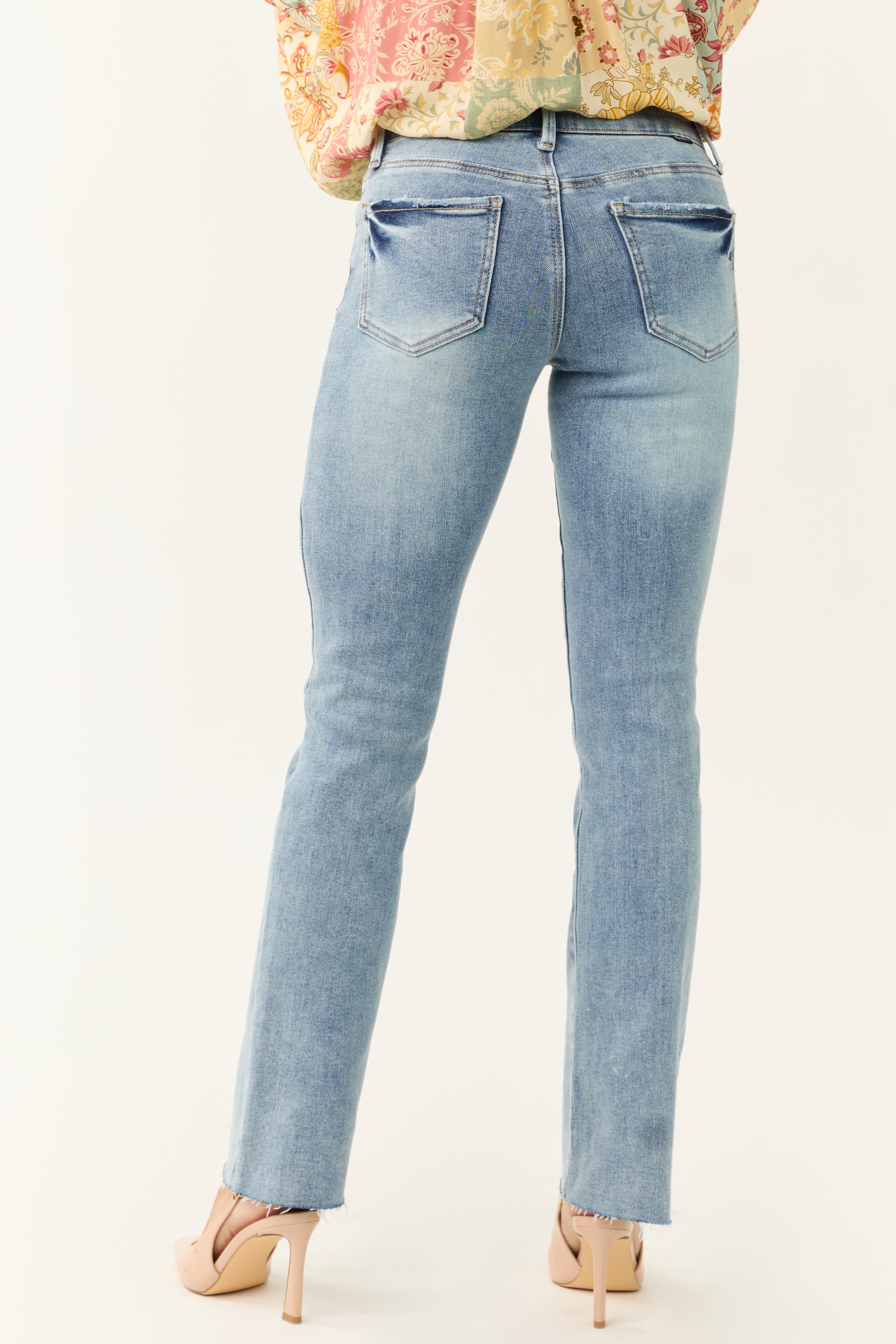 Special A Light Wash Tummy Control Straight Jeans-Newayad