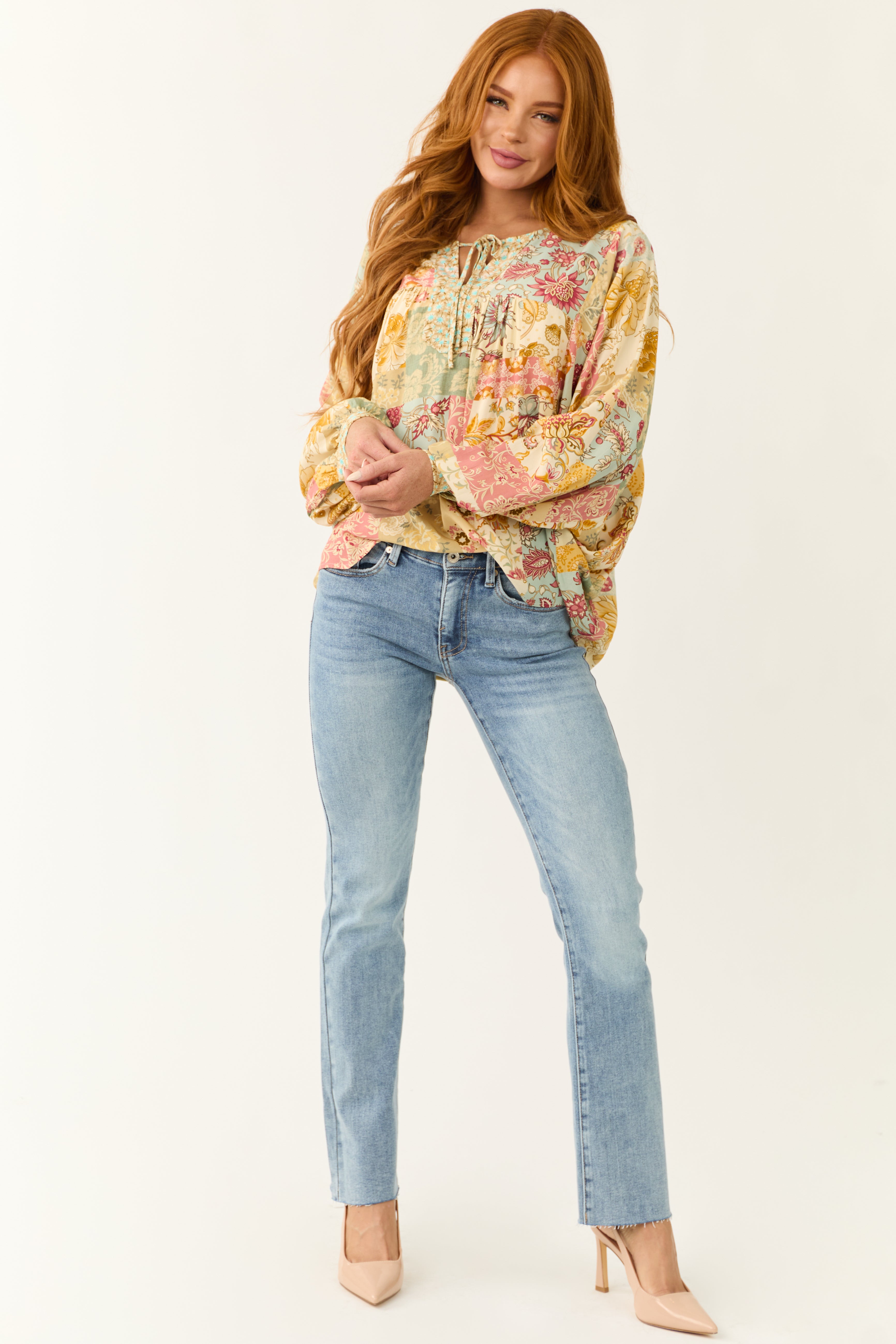 Special A Light Wash Tummy Control Straight Jeans-Newayad