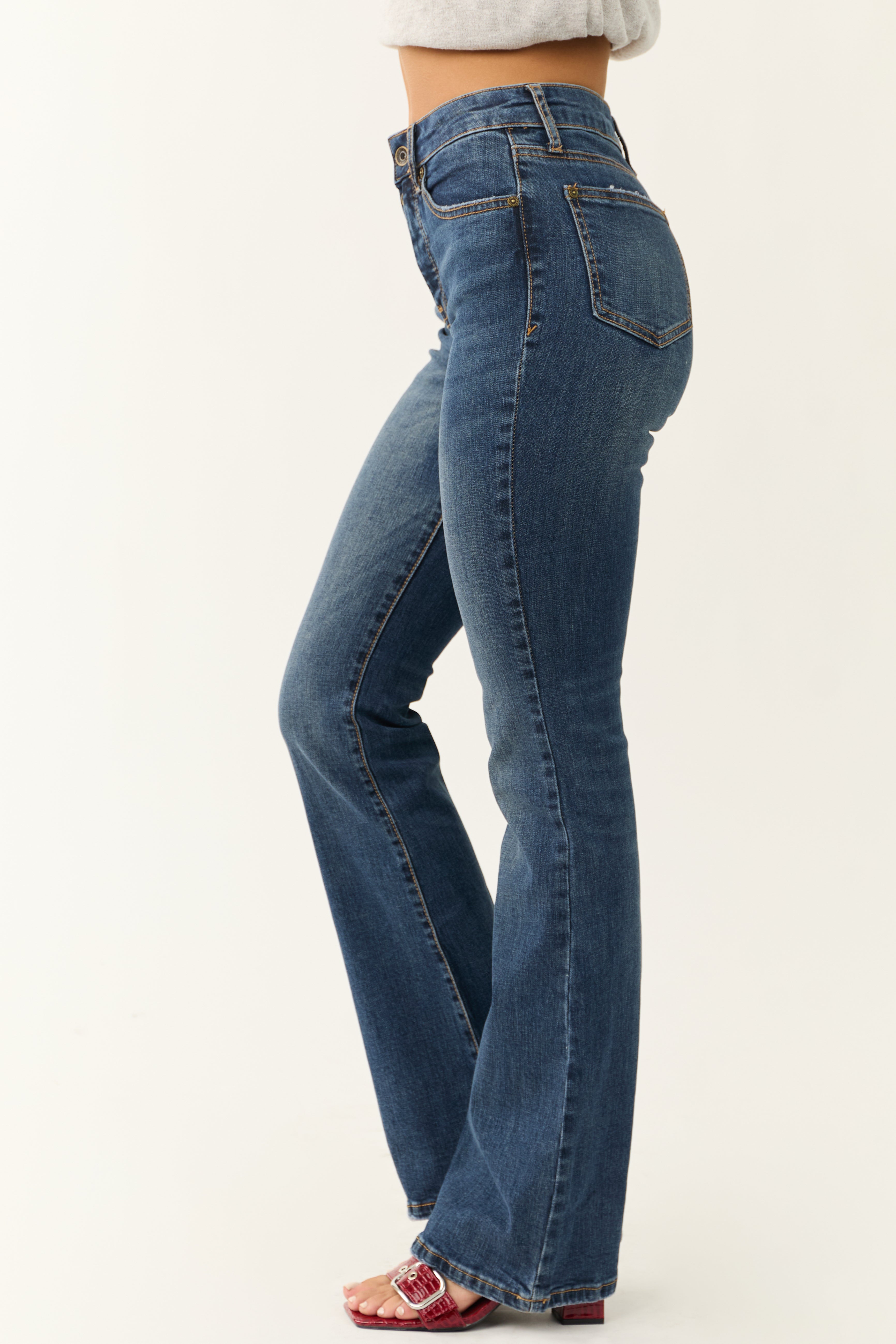Special A Medium Wash High Rise Bootcut Jeans-Newayad