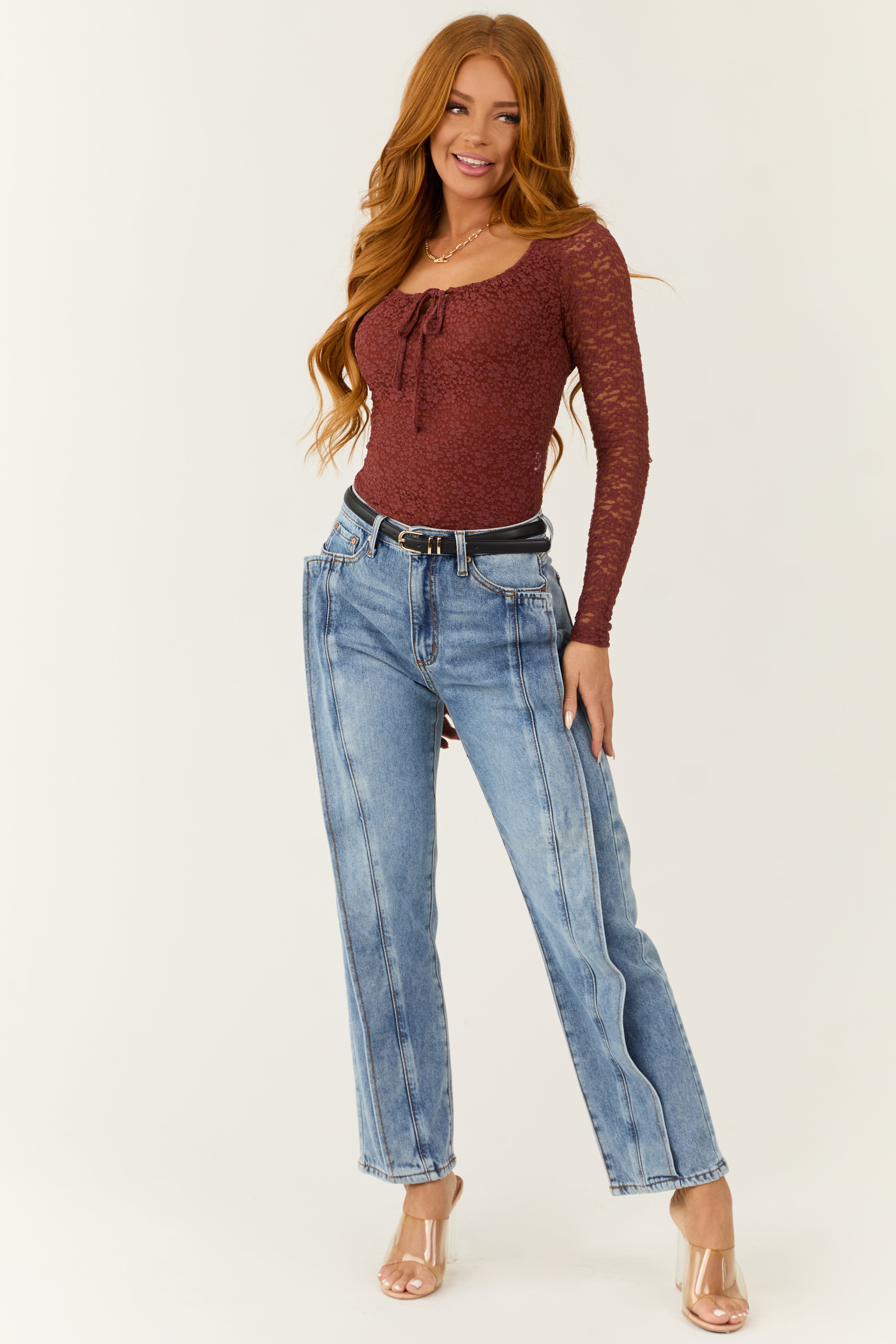 Special A Medium Wash High Rise Straight Jeans-Newayad