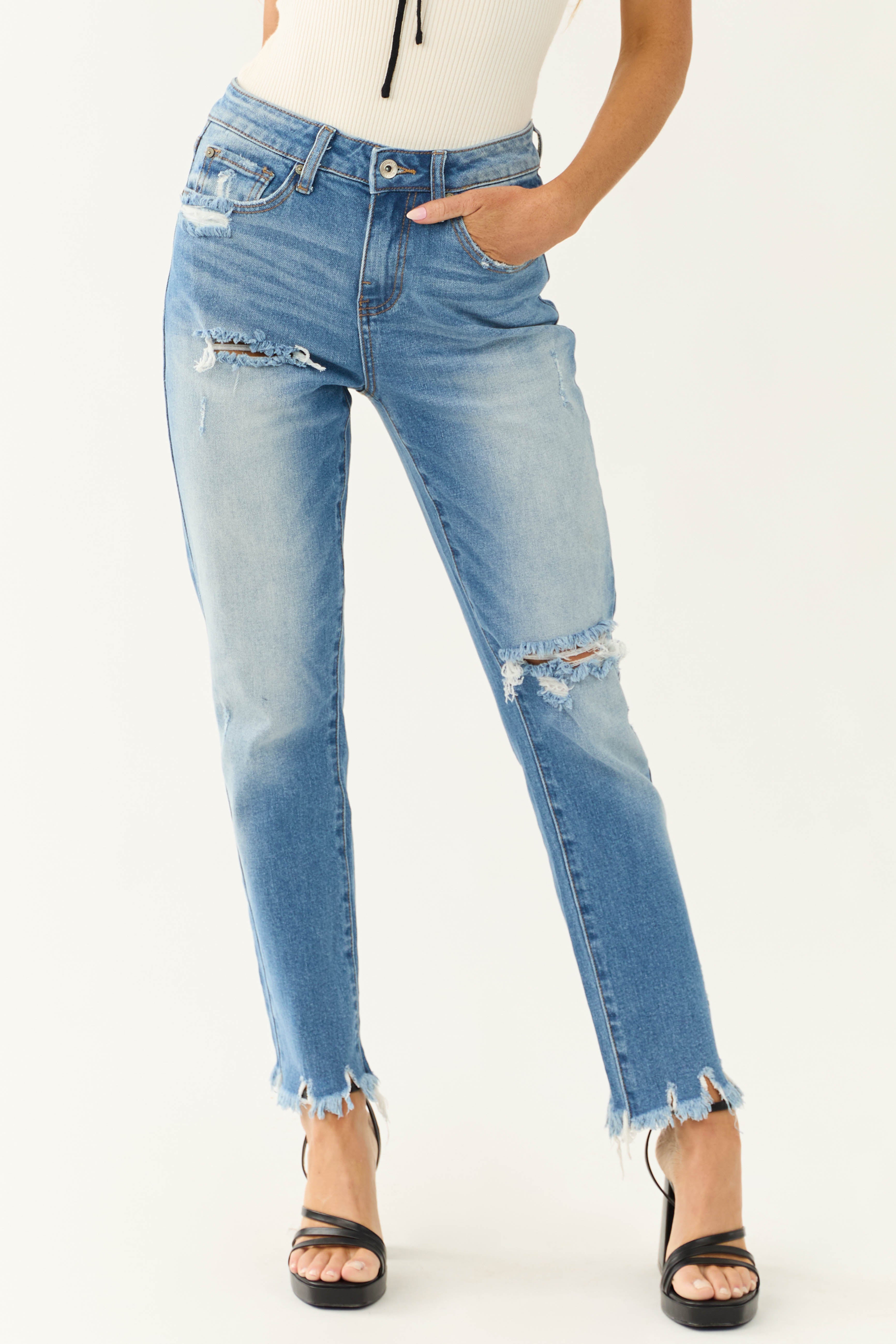 Special A Medium Wash Relaxed Skinny Jeans-Newayad